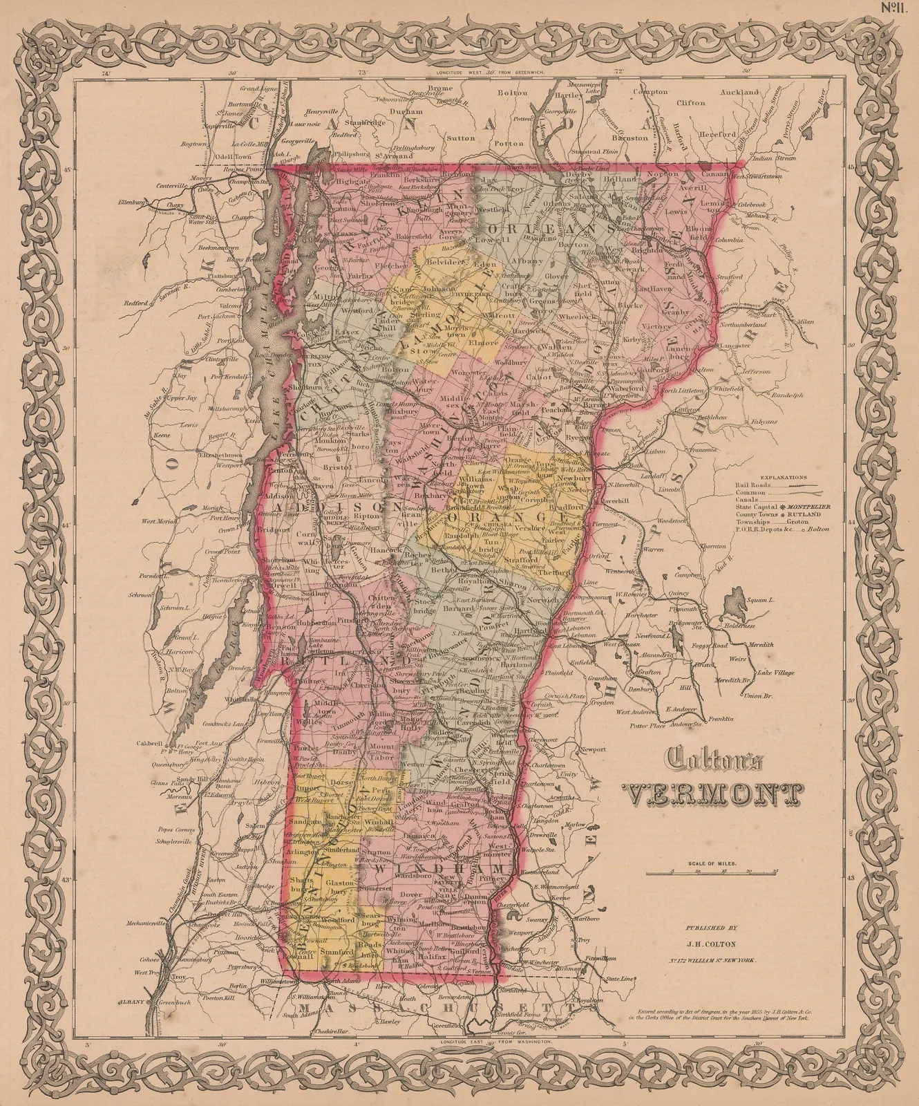 Joseph Hutchins Colton, Vermont, 1862