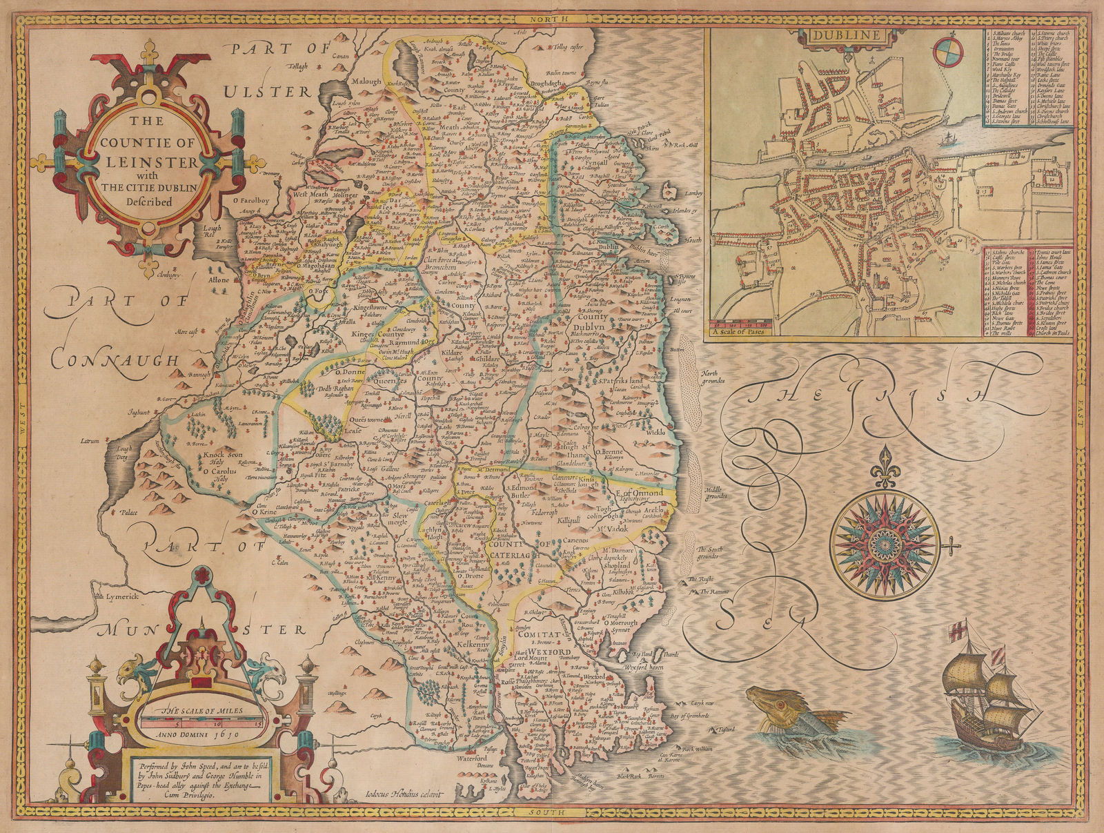 John Speed, The Countie of Leinster with the Citie Dublin Described, 1611