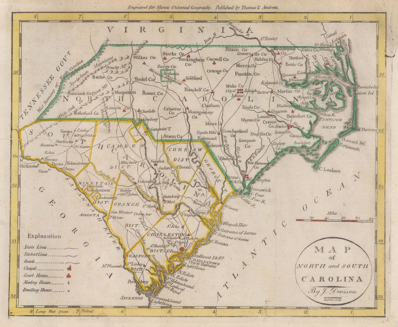 J. Denison, North and South Carolina, 1796