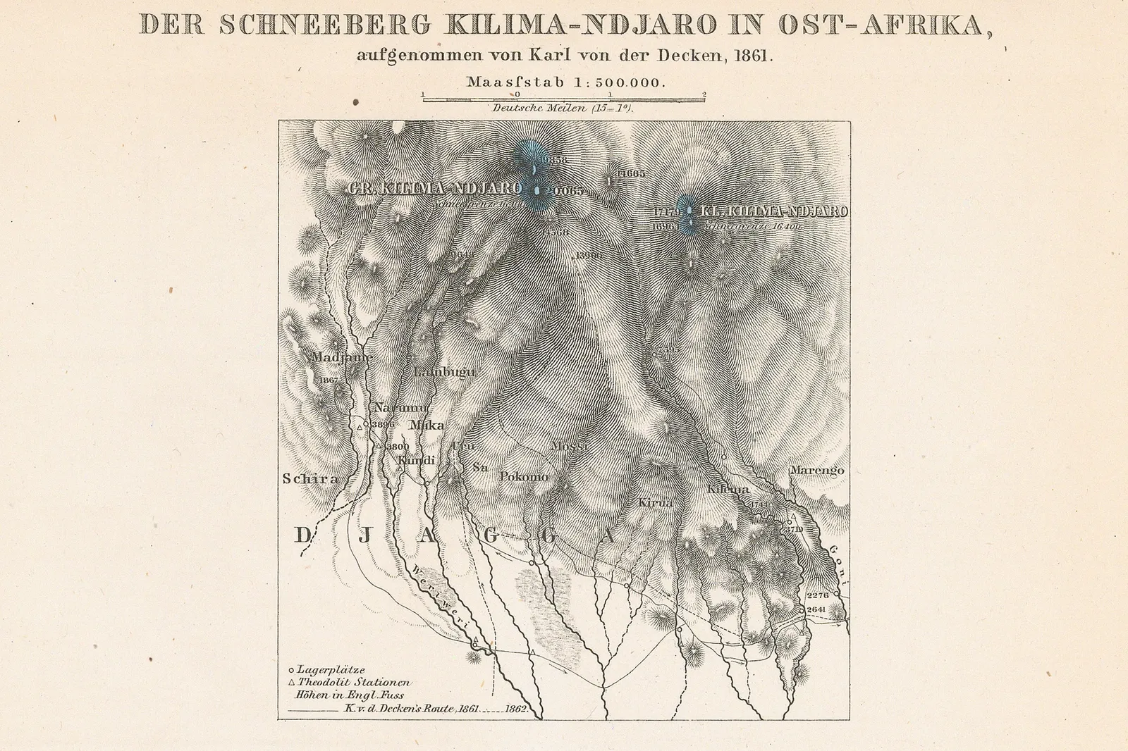 Justus Perthes, Mt Kilimanjaro, 1864