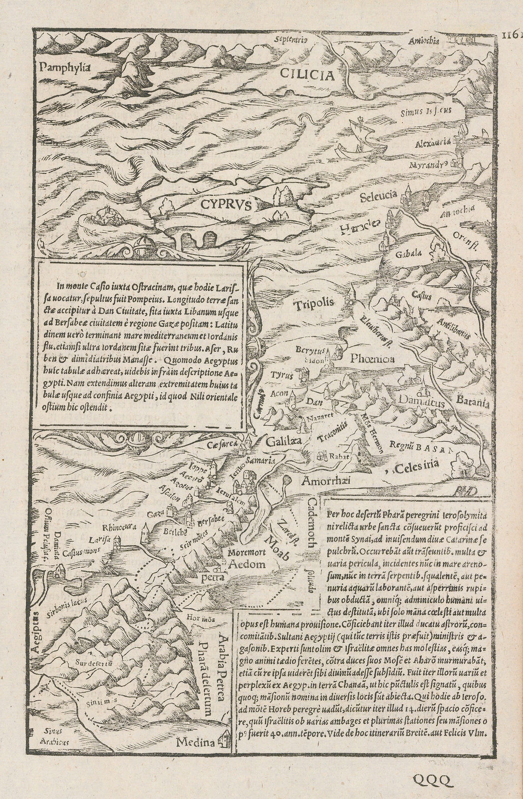 Sebastian Münster, Cyprus and the Holy Land, 1572