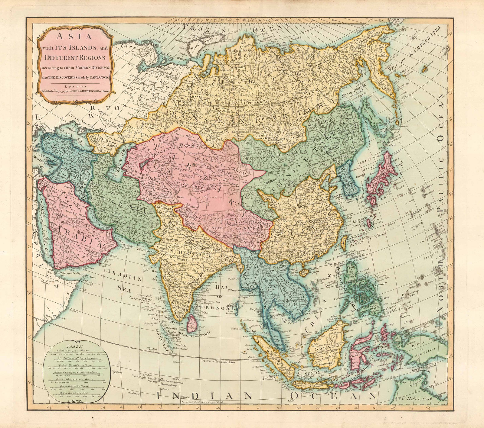 Laurie & Whittle, Asia with its Islands, and Different Regions, 1799