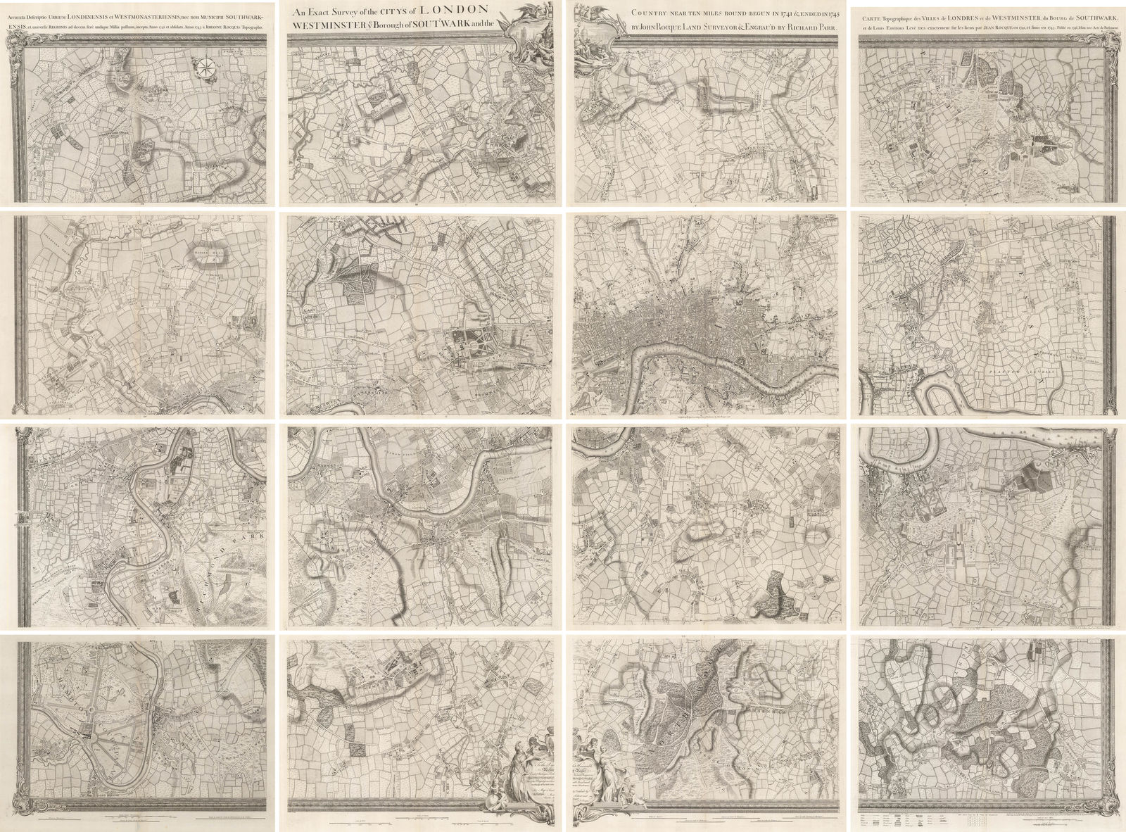 John Rocque, An Exact Survey of the City of London, Westminster, Borough of Southwark and the Country 10 miles around, 1747
