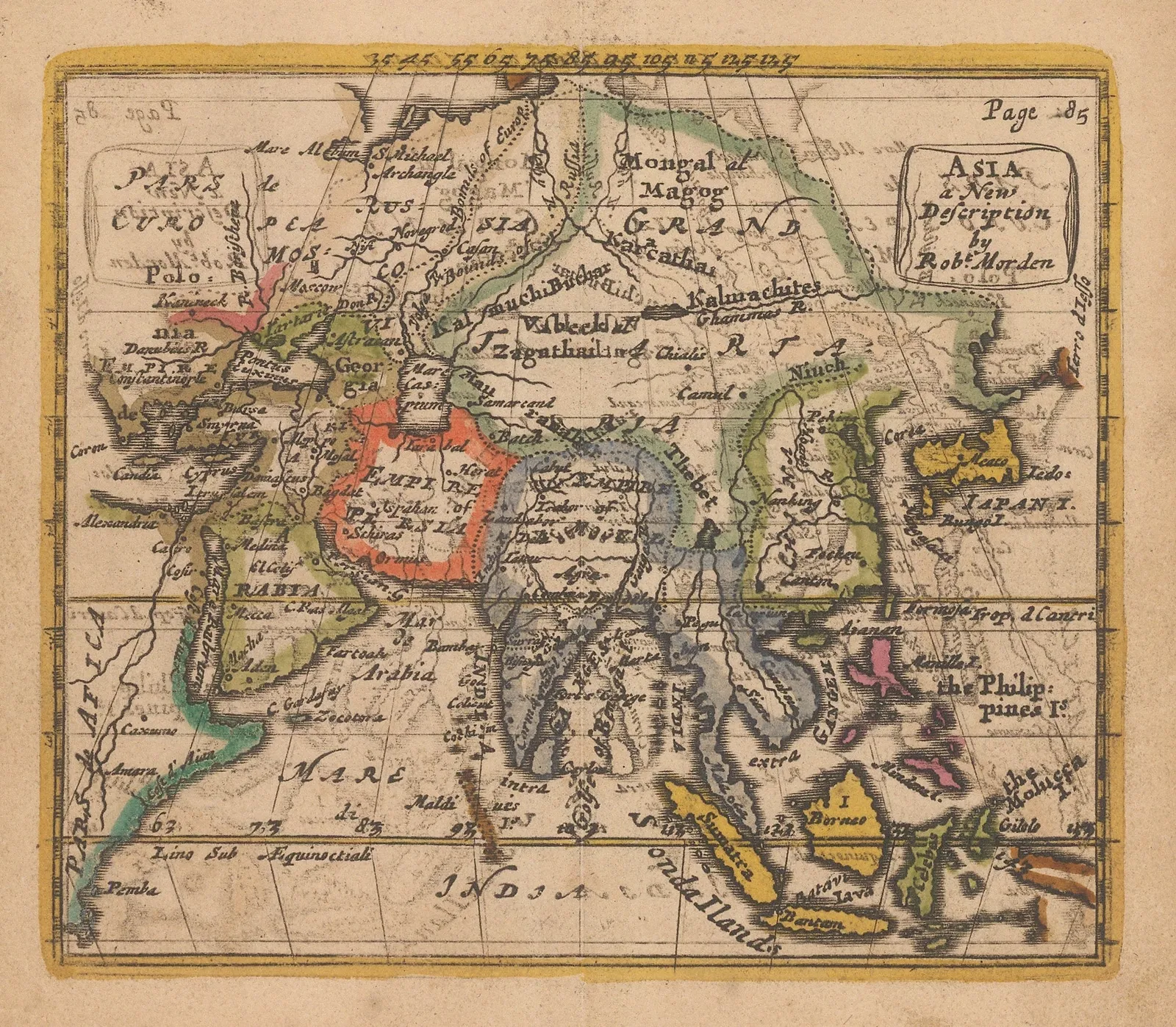Robert Morden, Asia, 1693