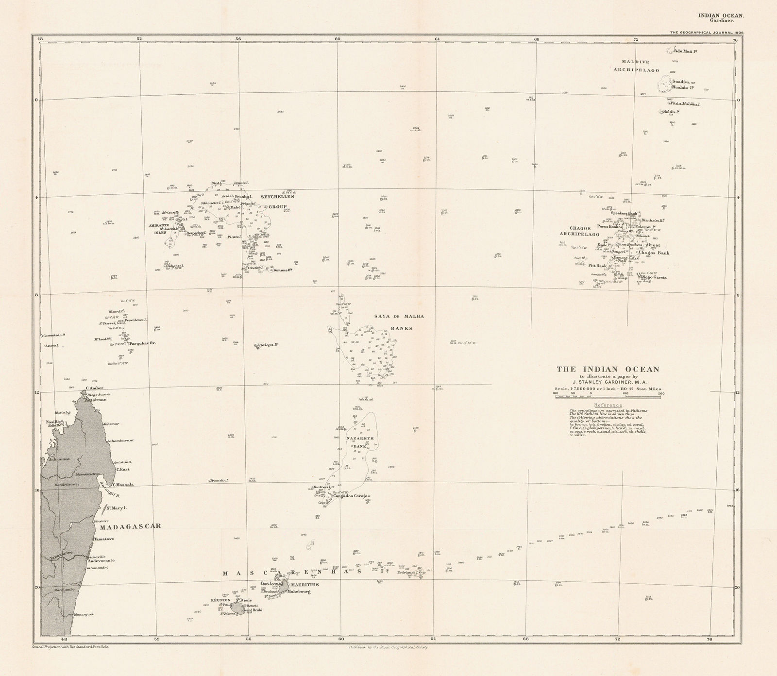 Royal Geographical Society (RGS), Indian Ocean, 1906