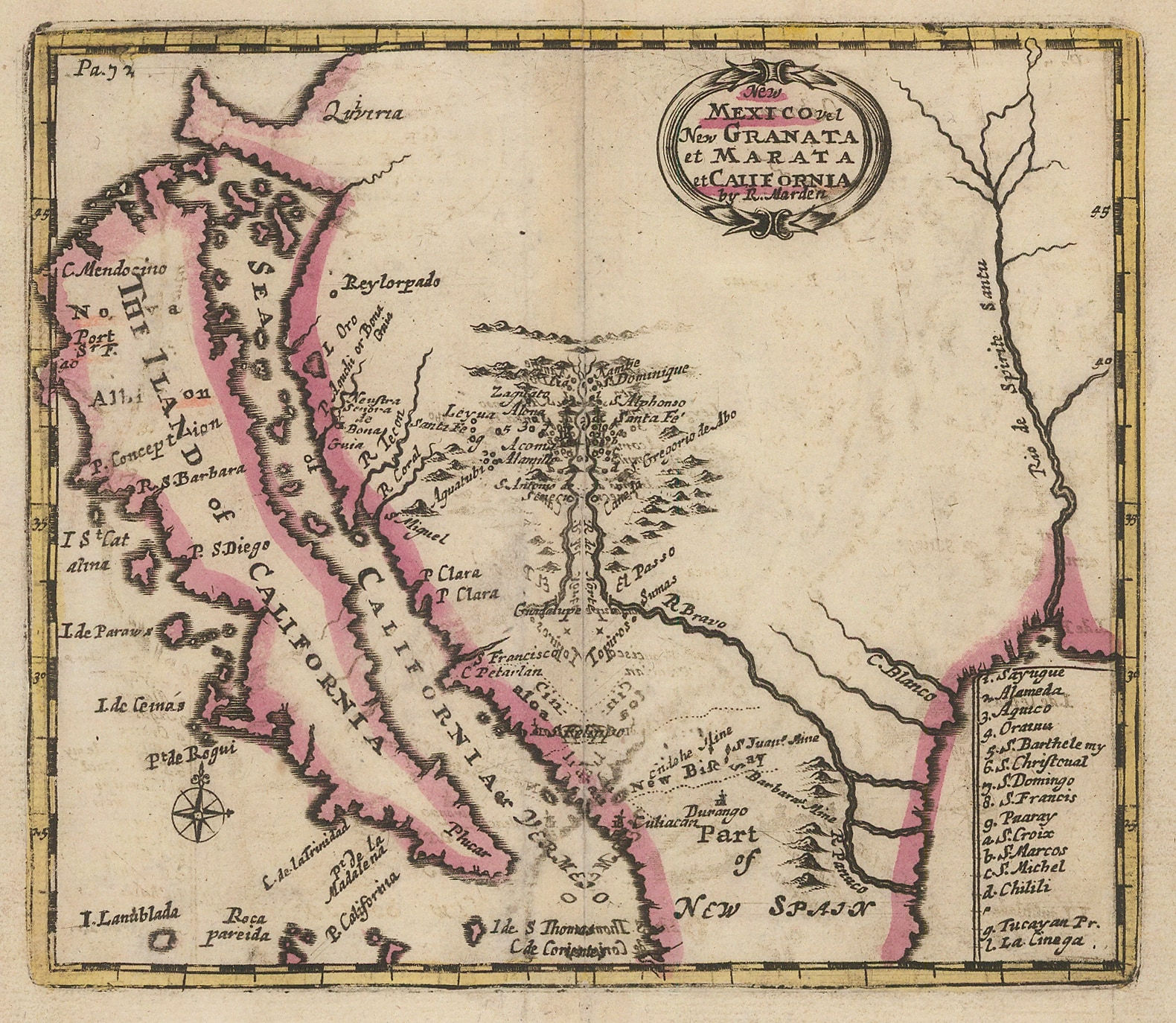 Robert Morden, California as an Island, 1688