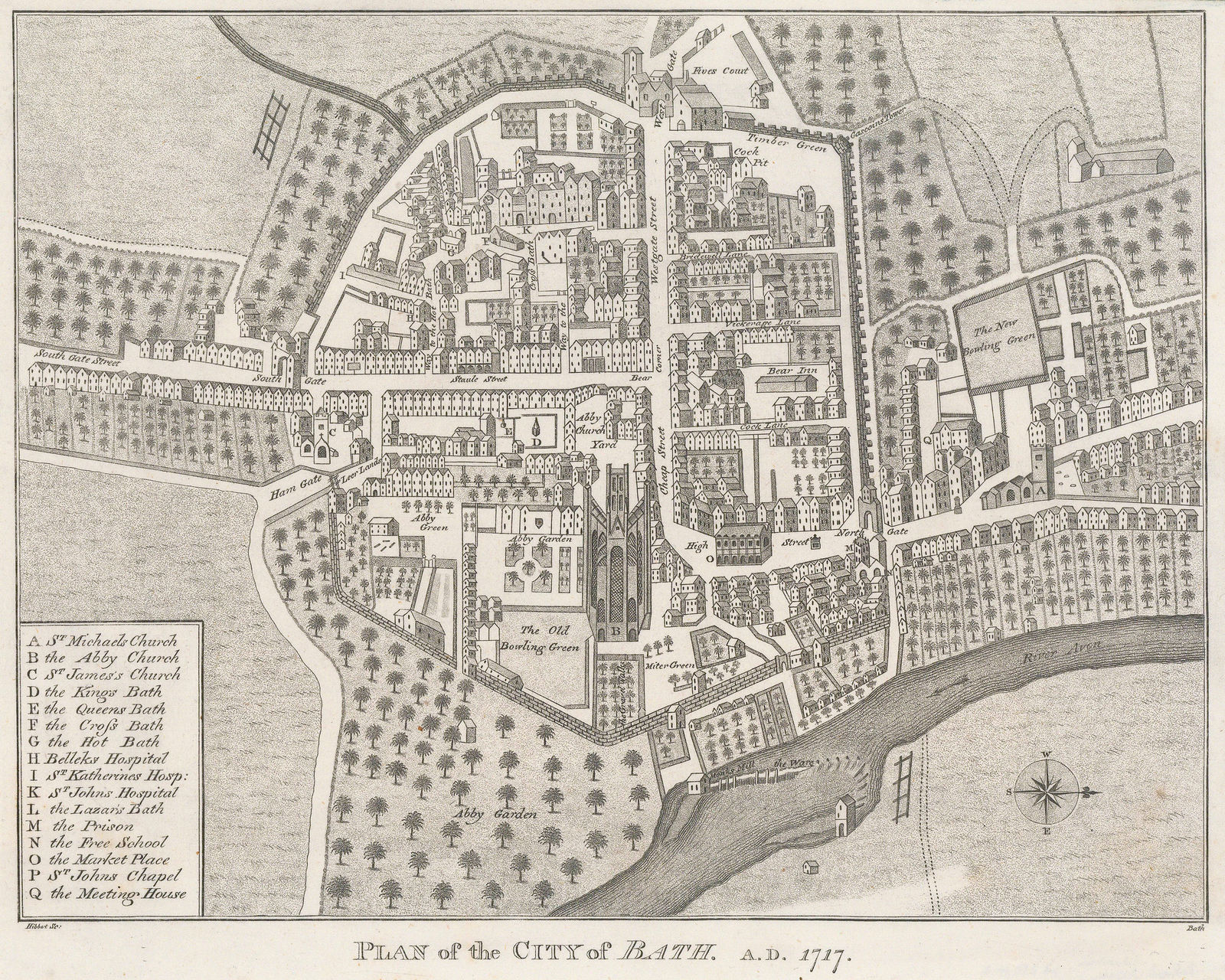 Richard Warner, Plan of the City of Bath A.D.1717, 1801