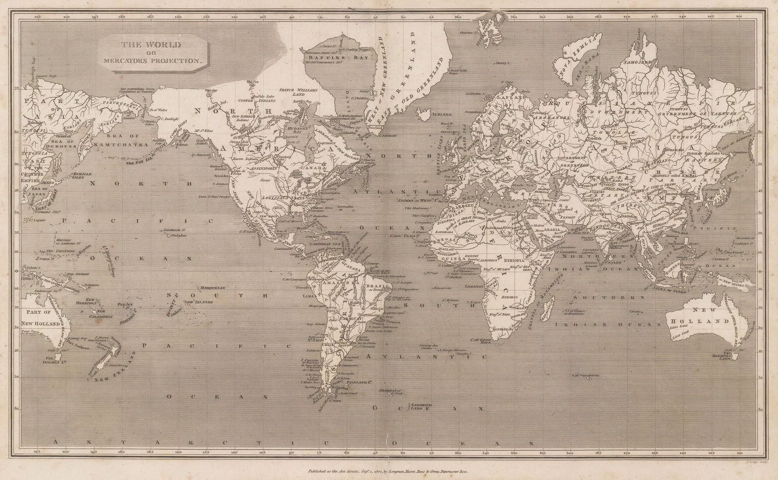 Aaron Arrowsmith, The World on Mercators Projection, 1807