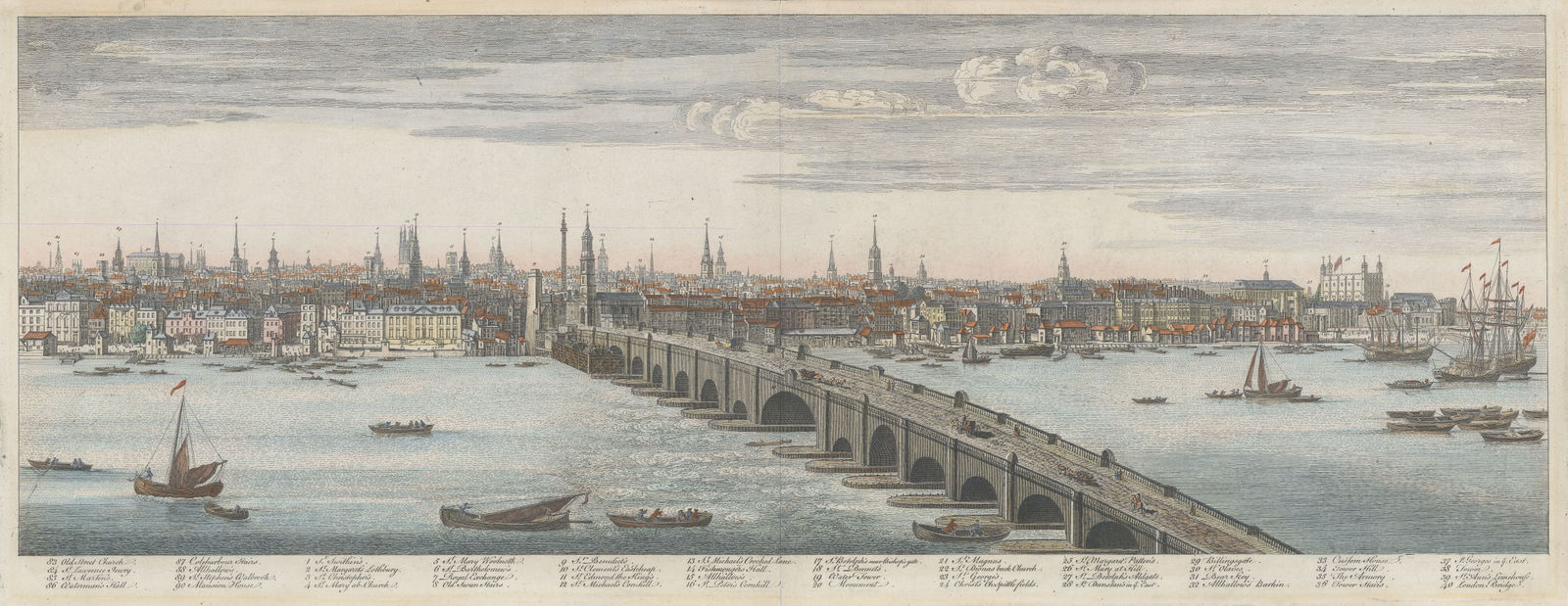 Samuel & Nathaniel Buck, London - Thames View, London Bridge, 1788