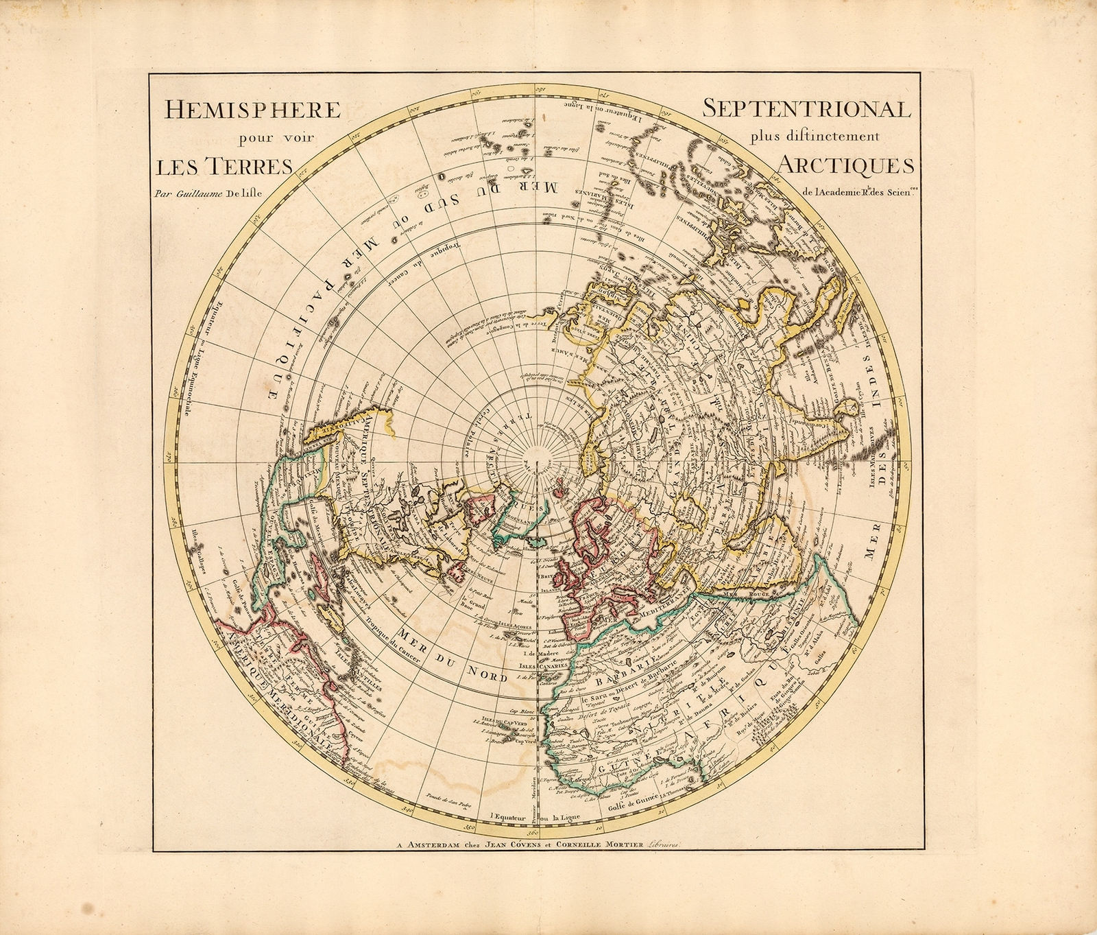Covens (Jean) & Mortier (Cornelius), Hemisphere Septentrional - Les Terres Arctiques, 1733