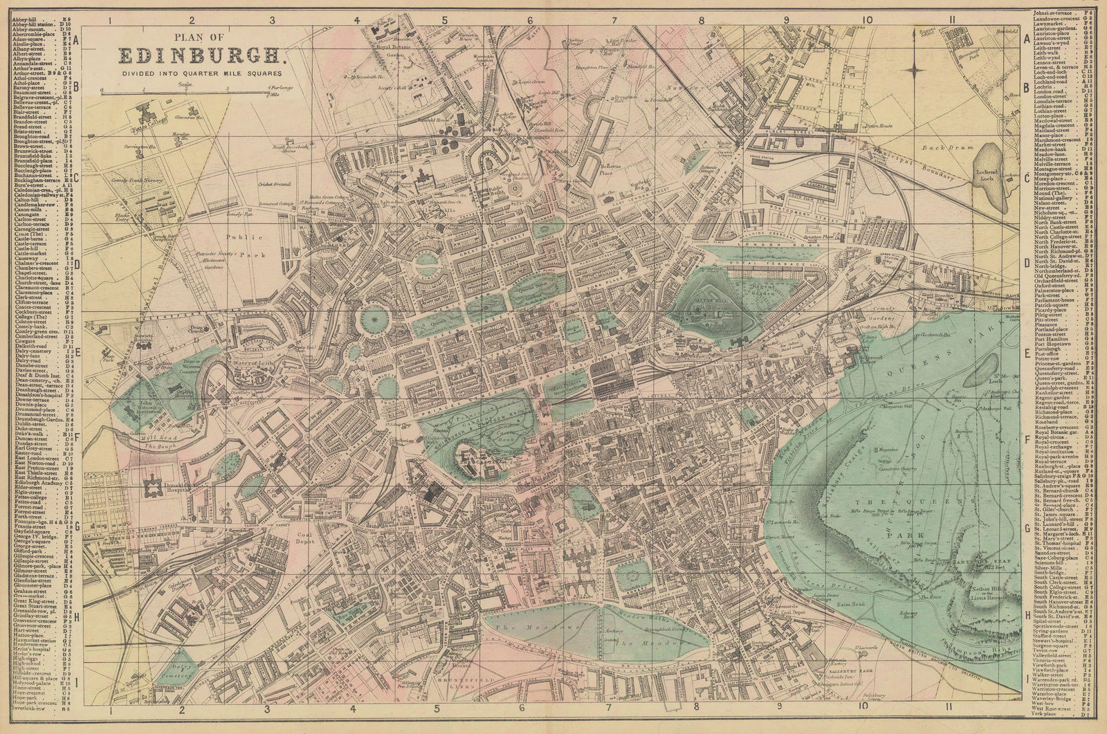 George W. Bacon, Plan of Edinburgh, 1895 c.