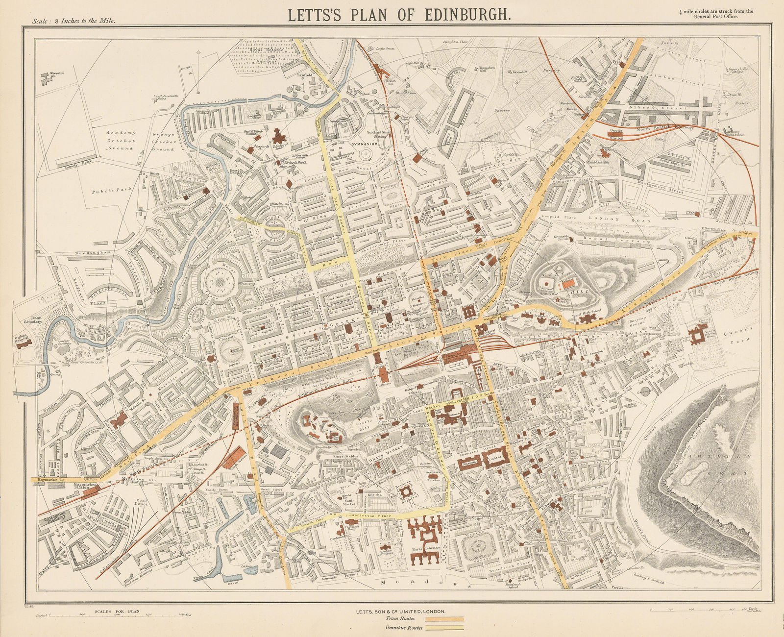 Letts & Son, Plan of Edinburgh, 1882