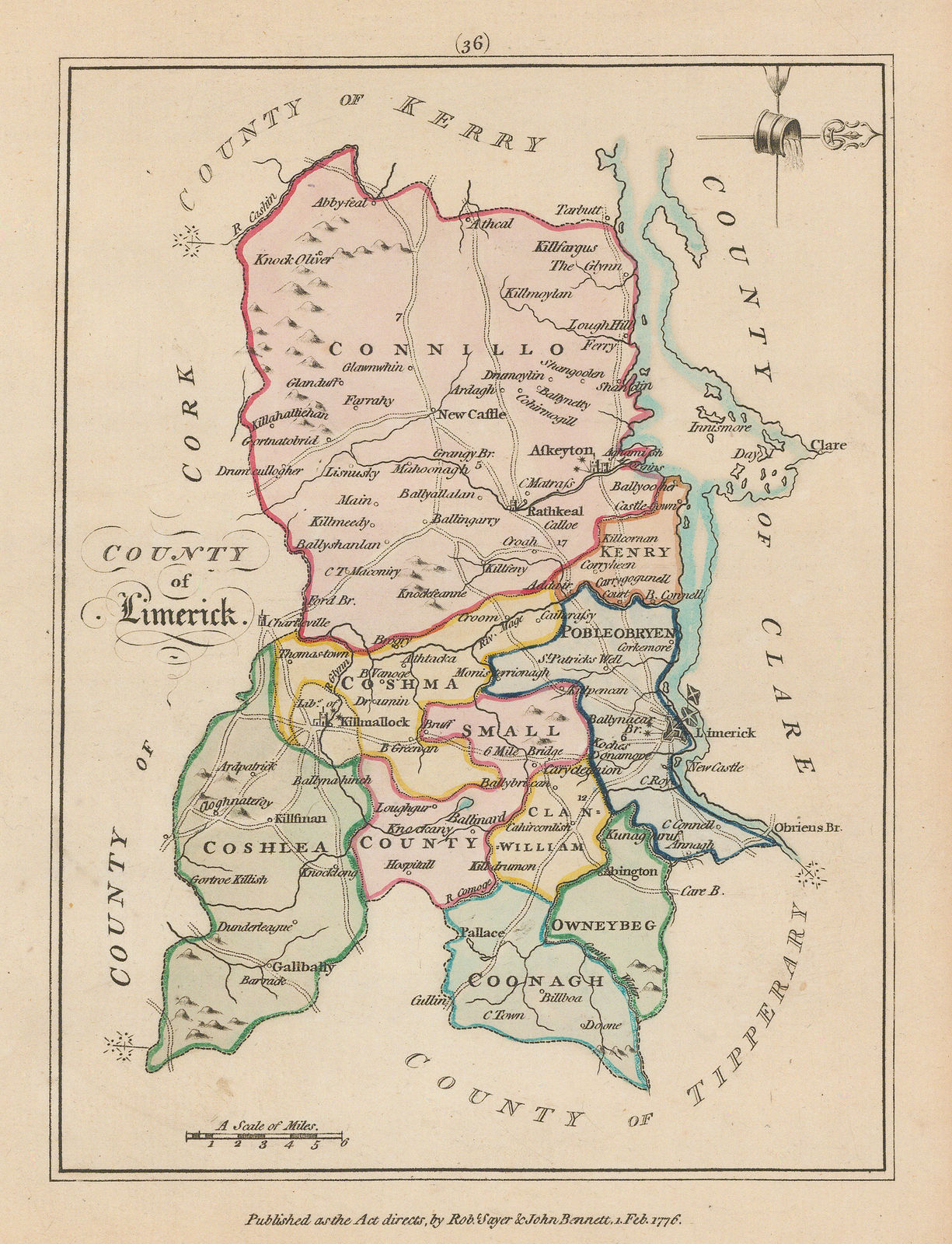 Sayer & Bennett, Limerick County , 1776