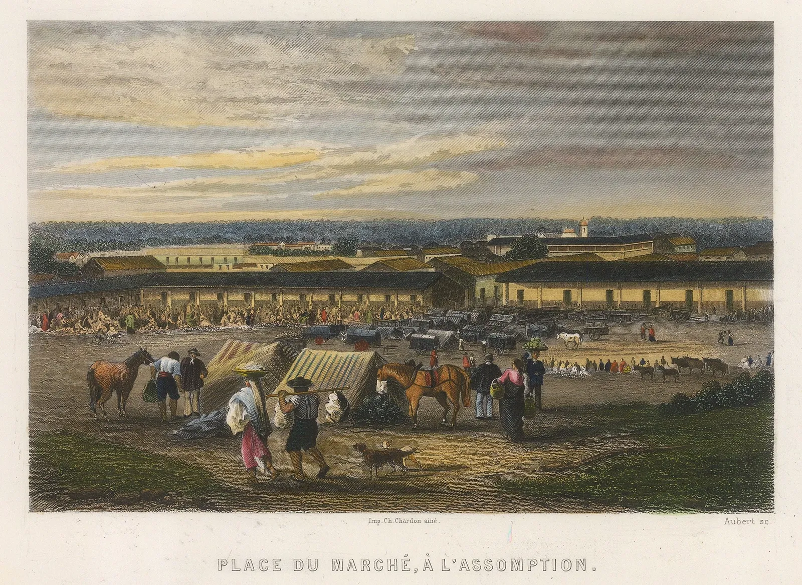 F. Chardon, Paraguay - Asuncion, Marketplace, 1820