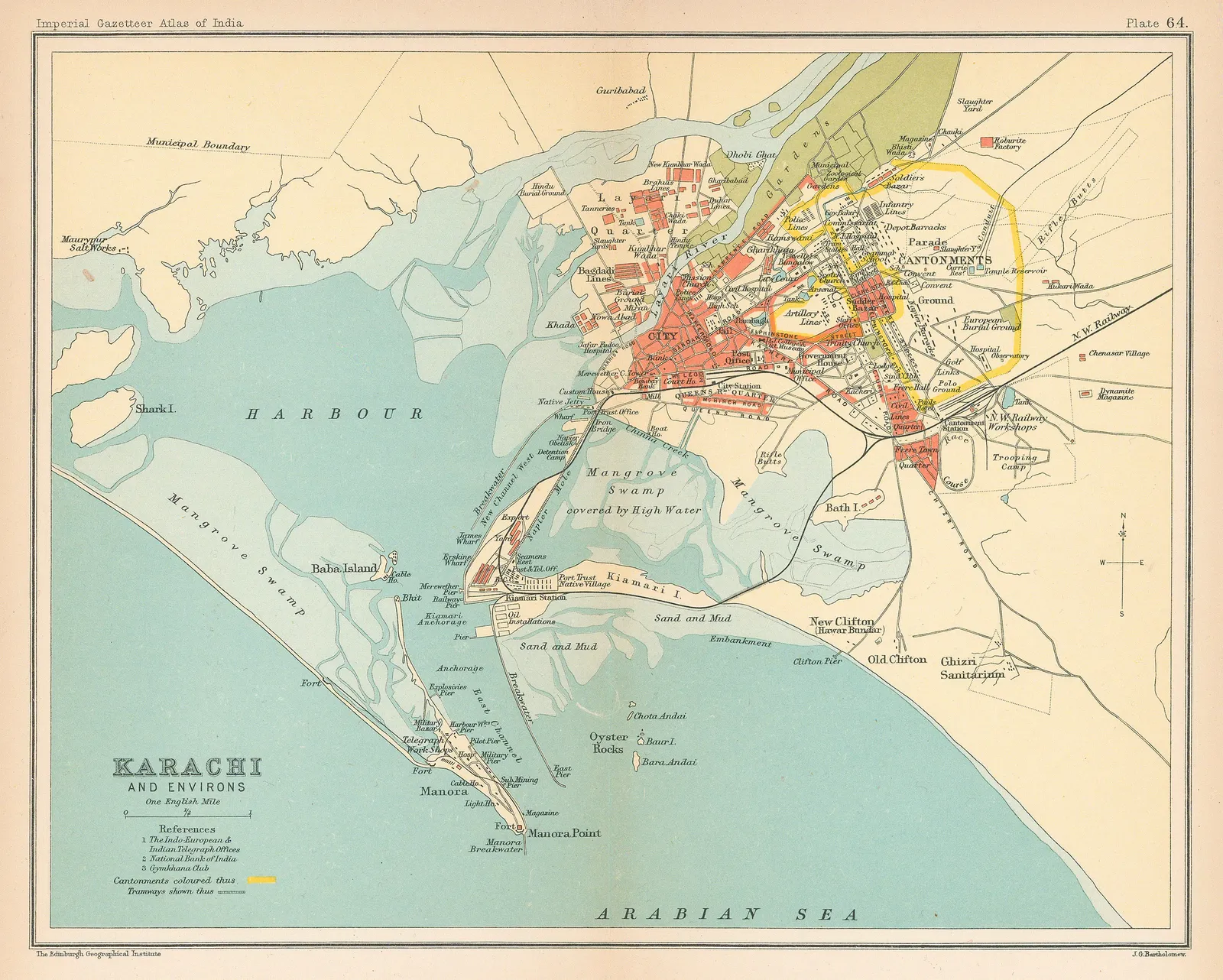 John Bartholomew & Co., Karachi, 1909