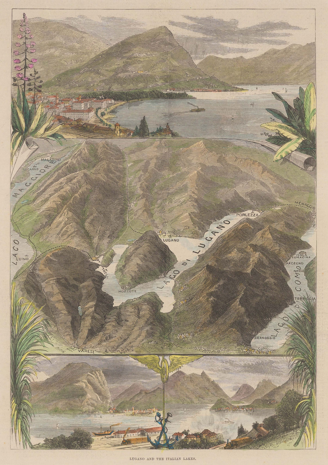 Illustrated London News (ILN), Italy - Lake Lugano, 1885