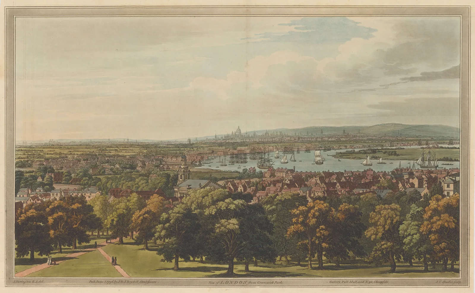 John Boydell, London - Panorama from Greenwich Park, 1796