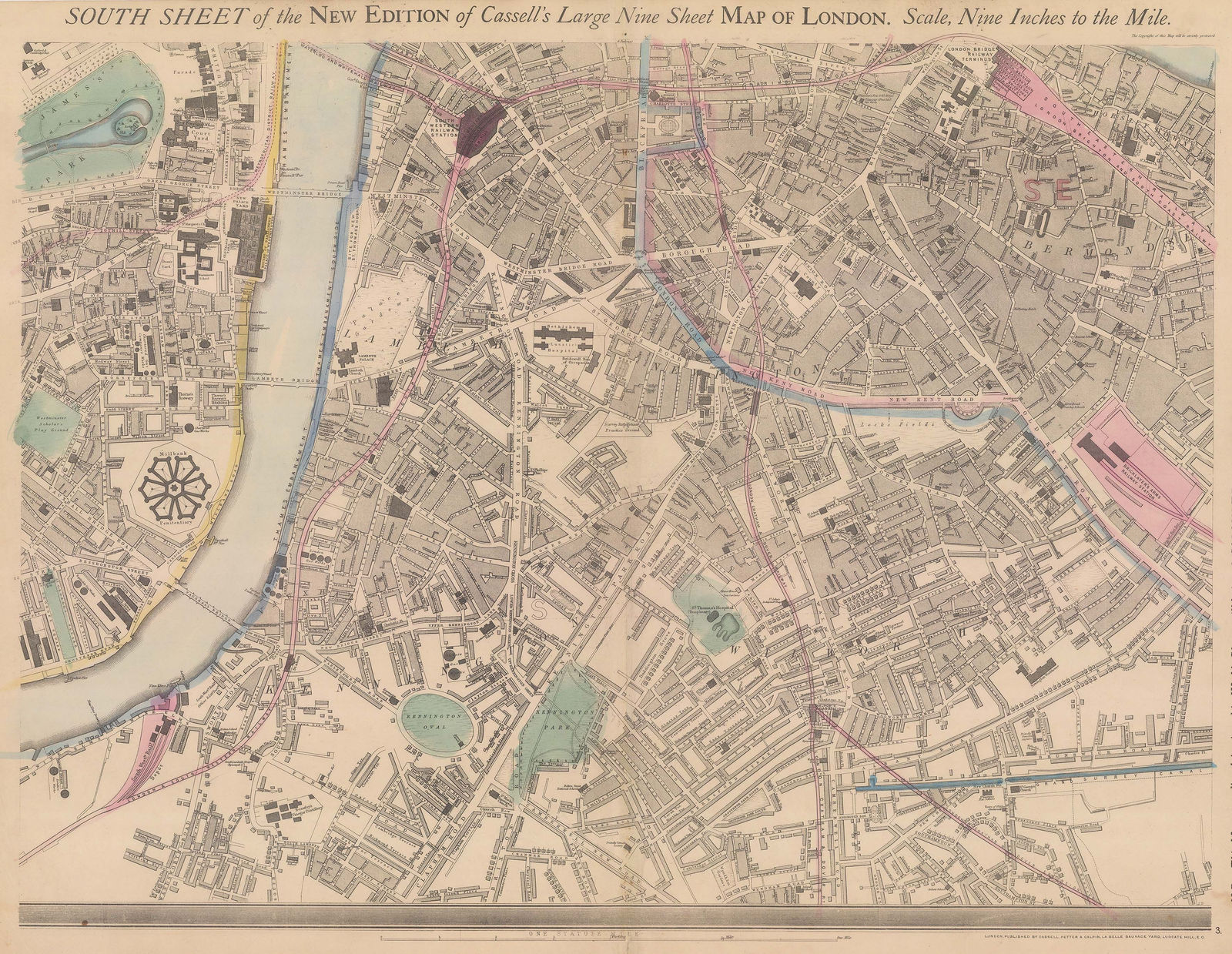 John Cassell, Lambeth, Vauxhall, Borough, Southwark & Kennington, 1868