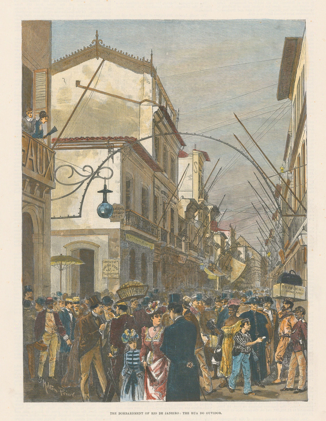 Illustrated London News (ILN), Brazil - Rio de Janeiro, Rua do Ouvidor, 1893