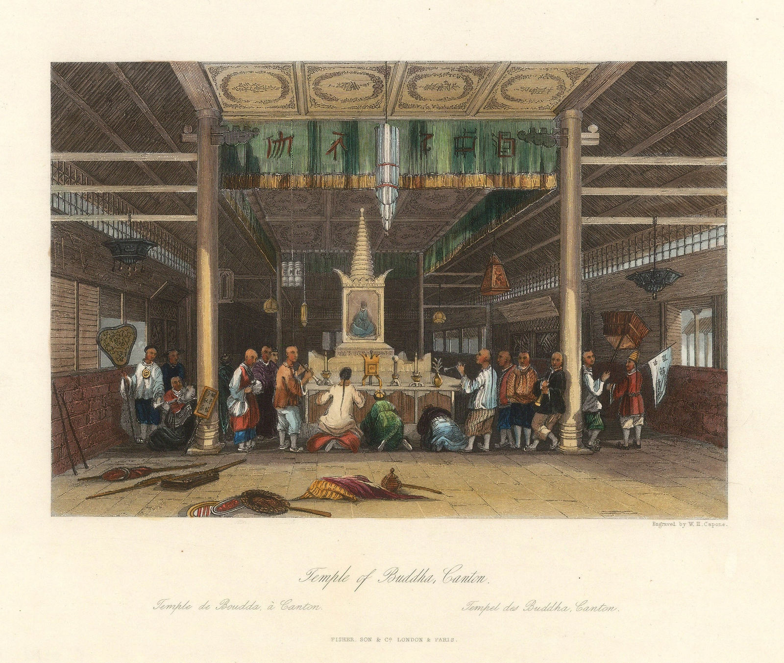 George Wright, China - Guangzhou / Canton, Temple of Buddha, 1847 c.