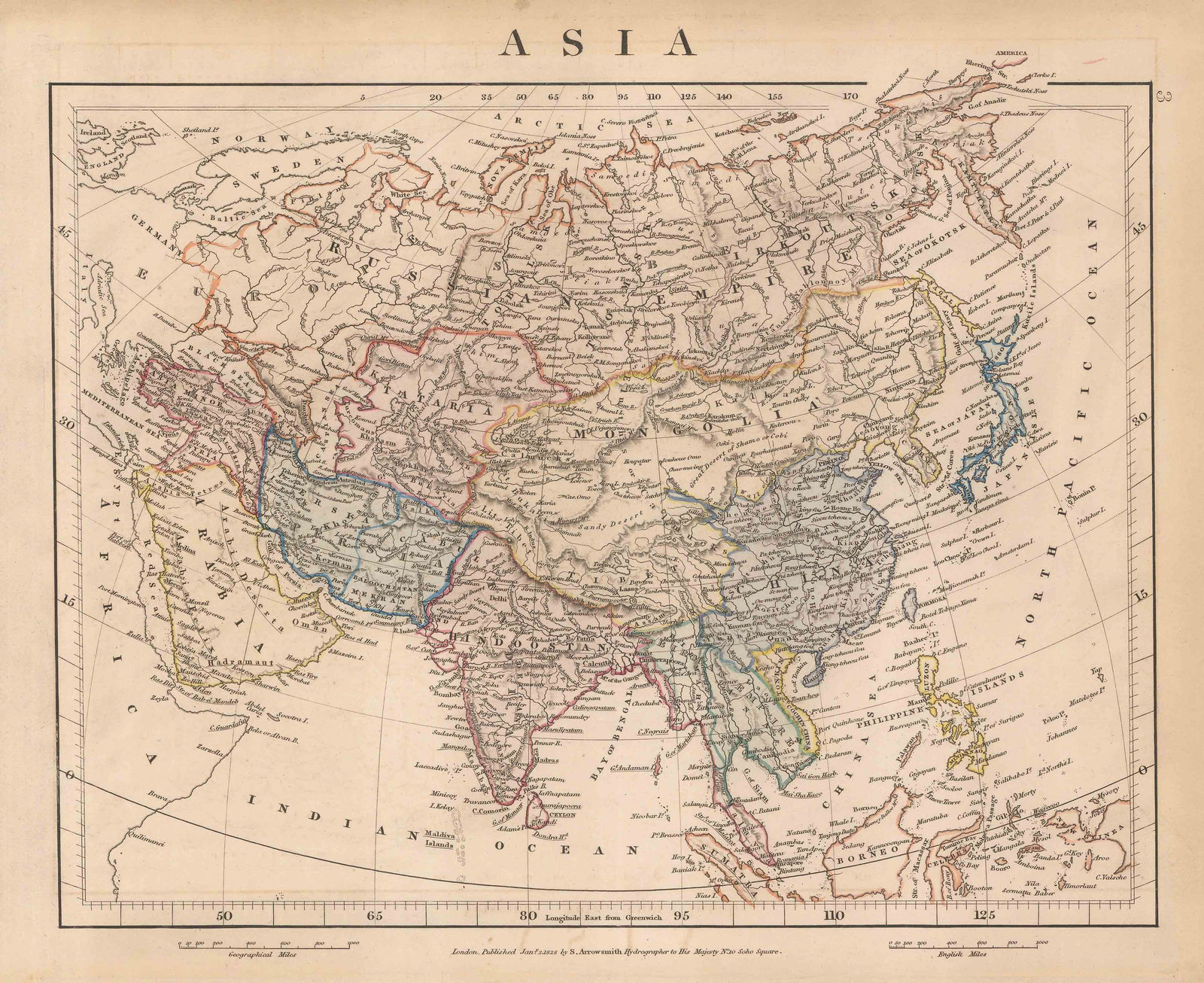 Samuel Arrowsmith, Asia, 1828