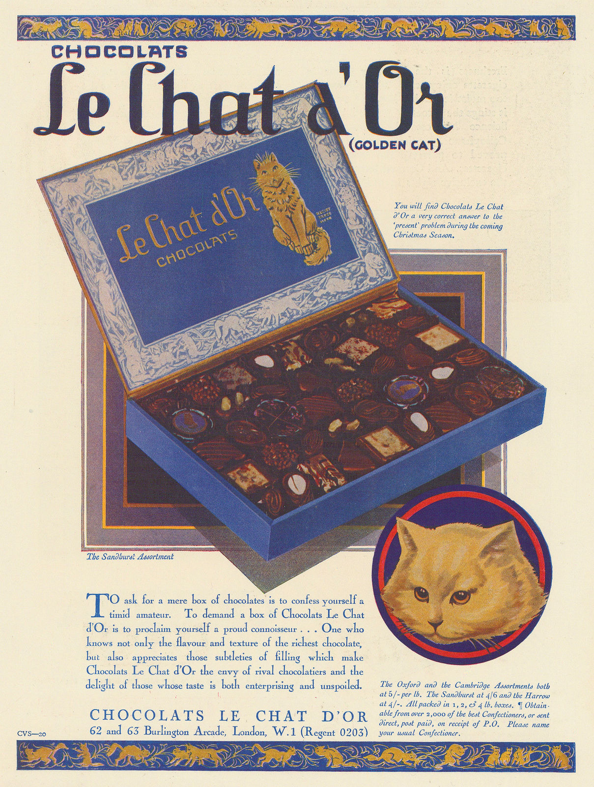 Punch, Chocolates - Le Chat d'Or, 1931