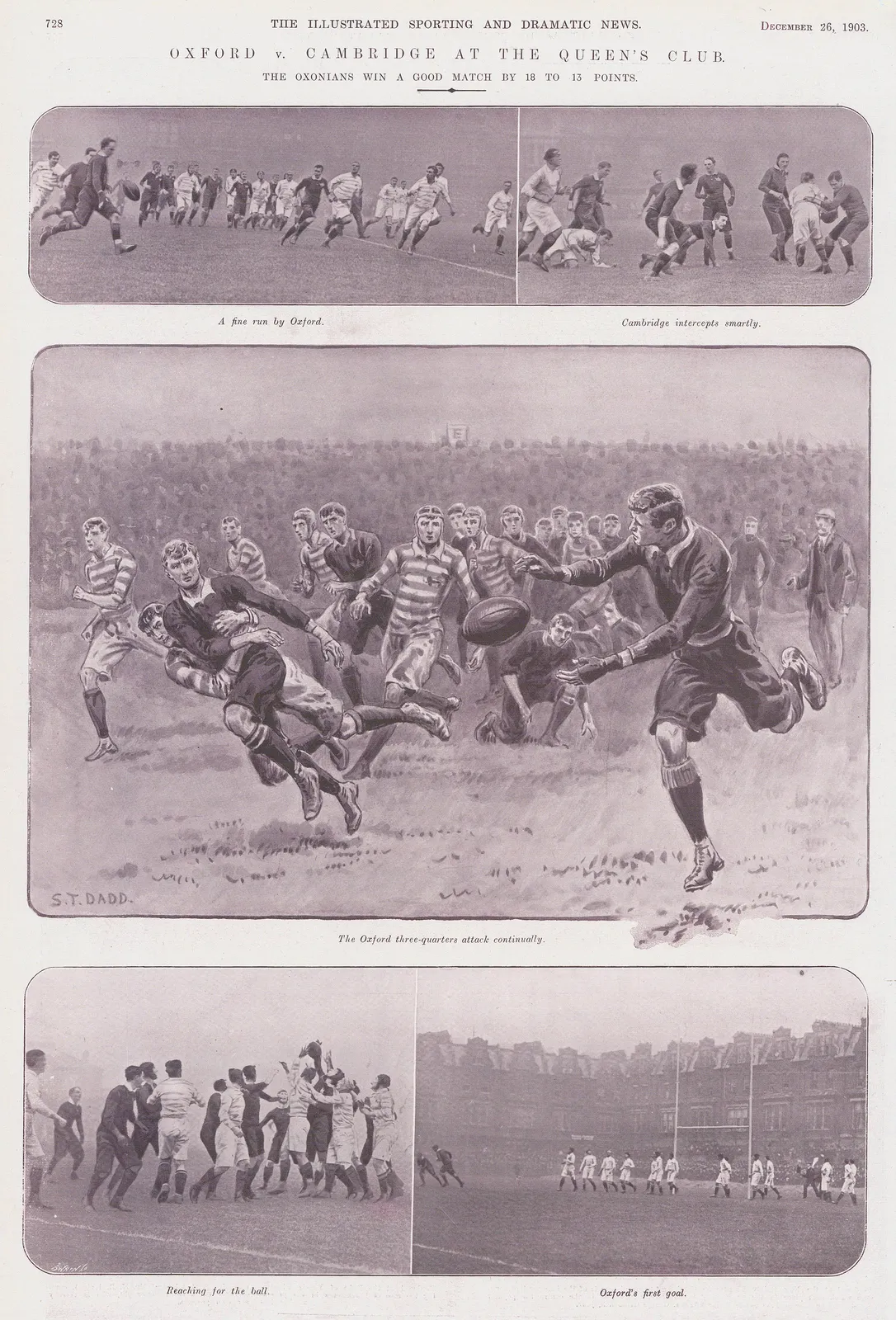 Illustrated Sporting and Dramatic News (ISDN), Rugby - Oxford v Cambridge, 1903