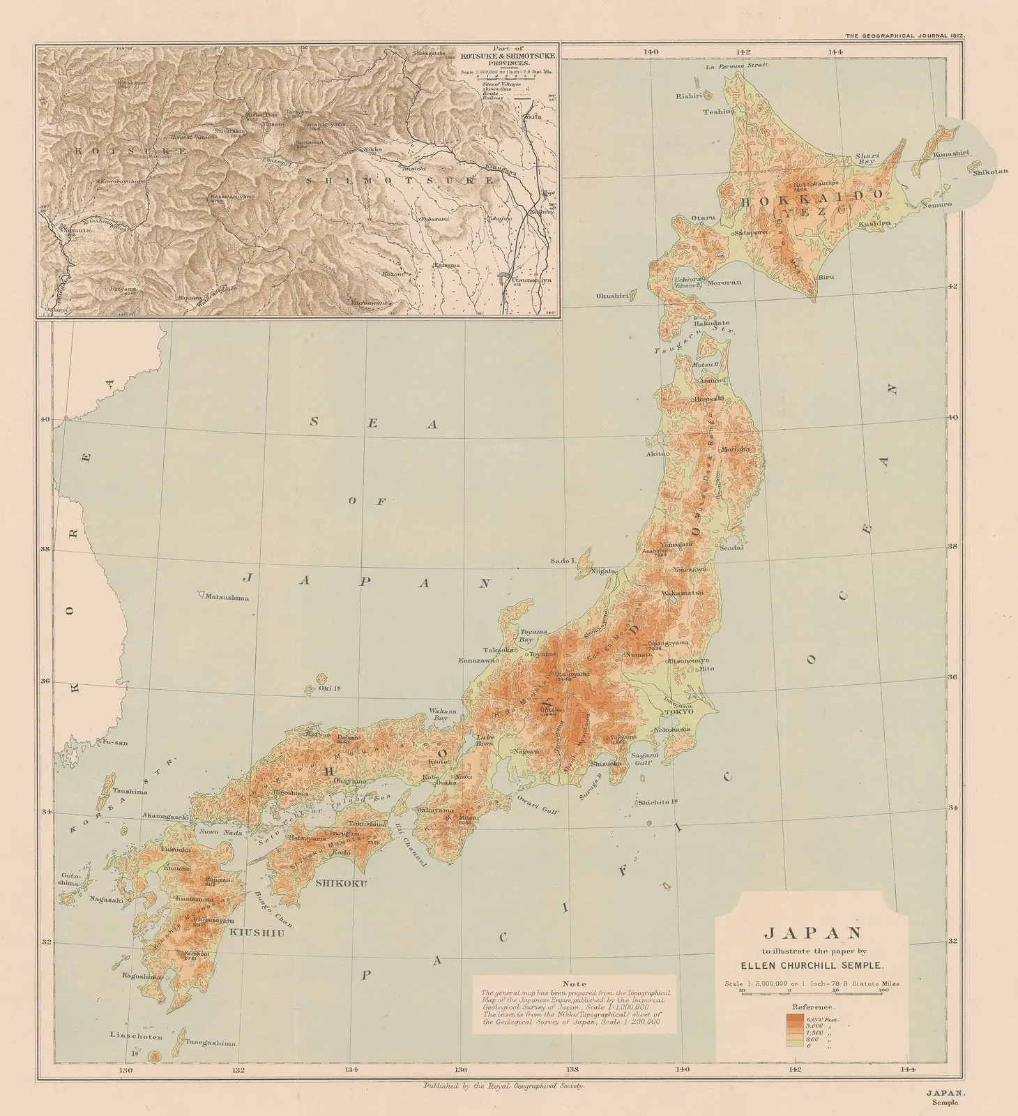 Royal Geographical Society (RGS), Japan, 1912