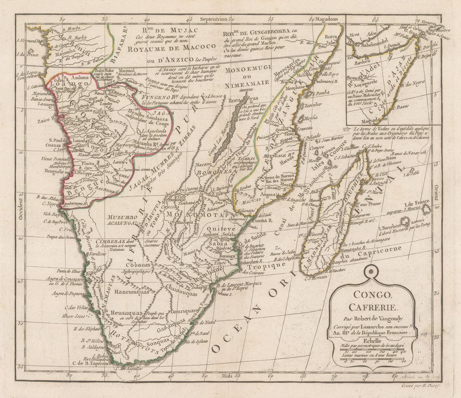 Charles Francois Delamarche, Southern & Central Africa, 1795