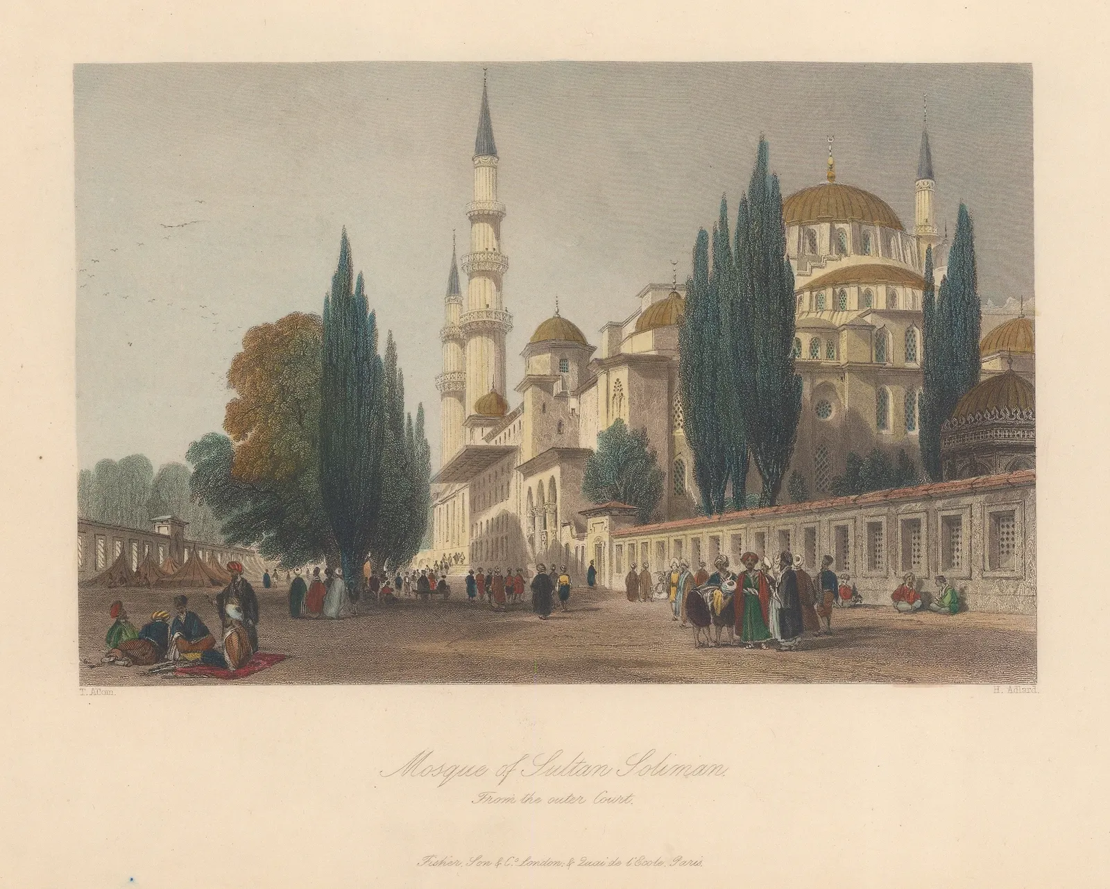 Rev Robert Walsh, Turkey - Istanbul / Constantinople, Mosque of Sultan Suliman, 1839