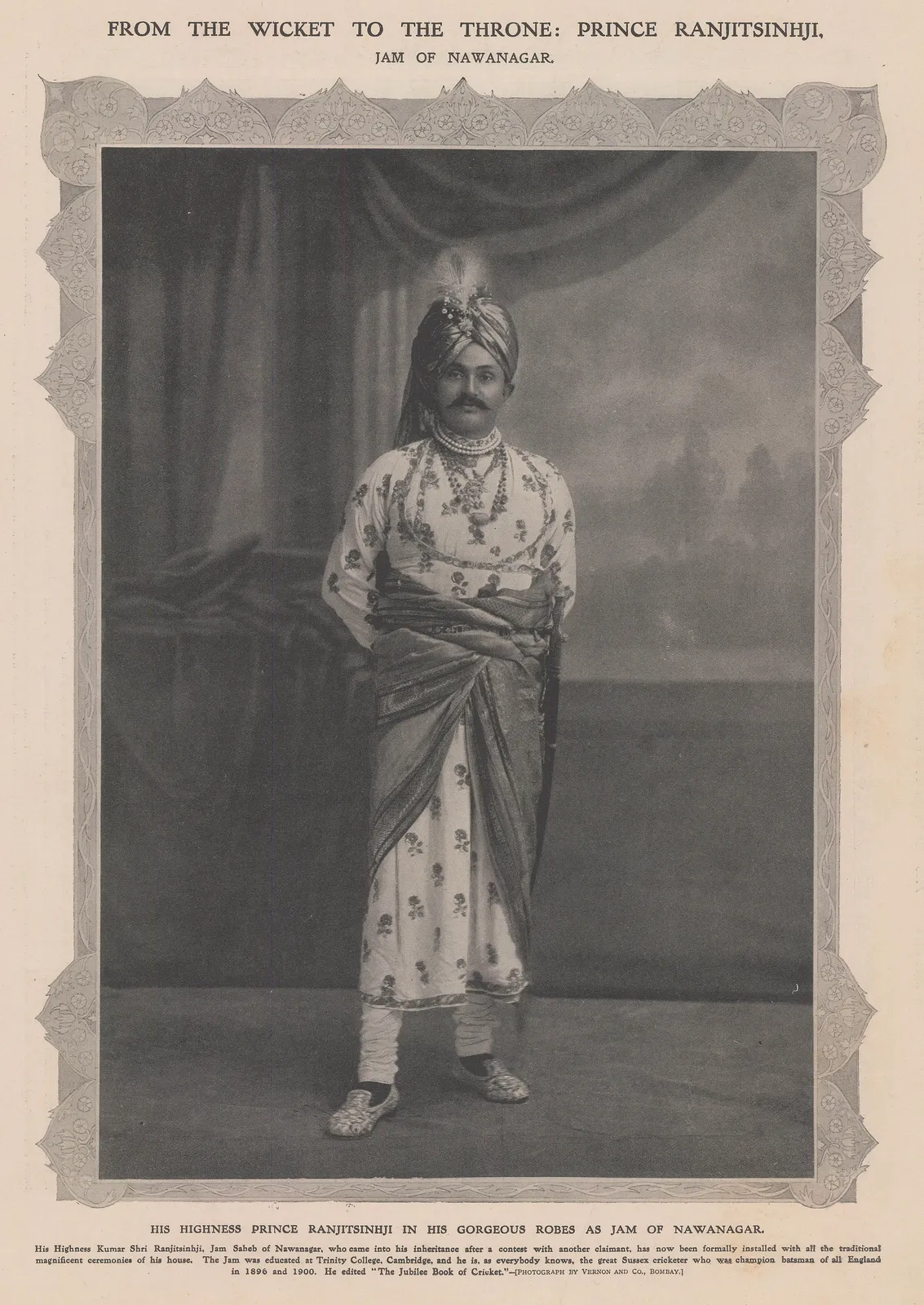 Illustrated London News (ILN), Portrait - HH Prince Ranjitsinhji, 1907