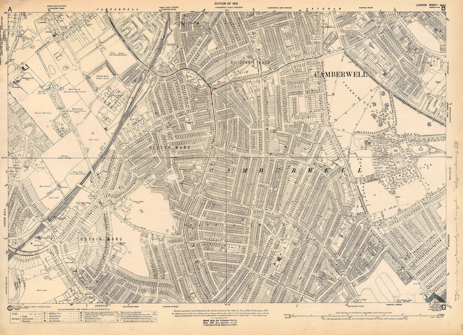 Ordnance Survey, East Dulwich and Camberwell, 1925 c.