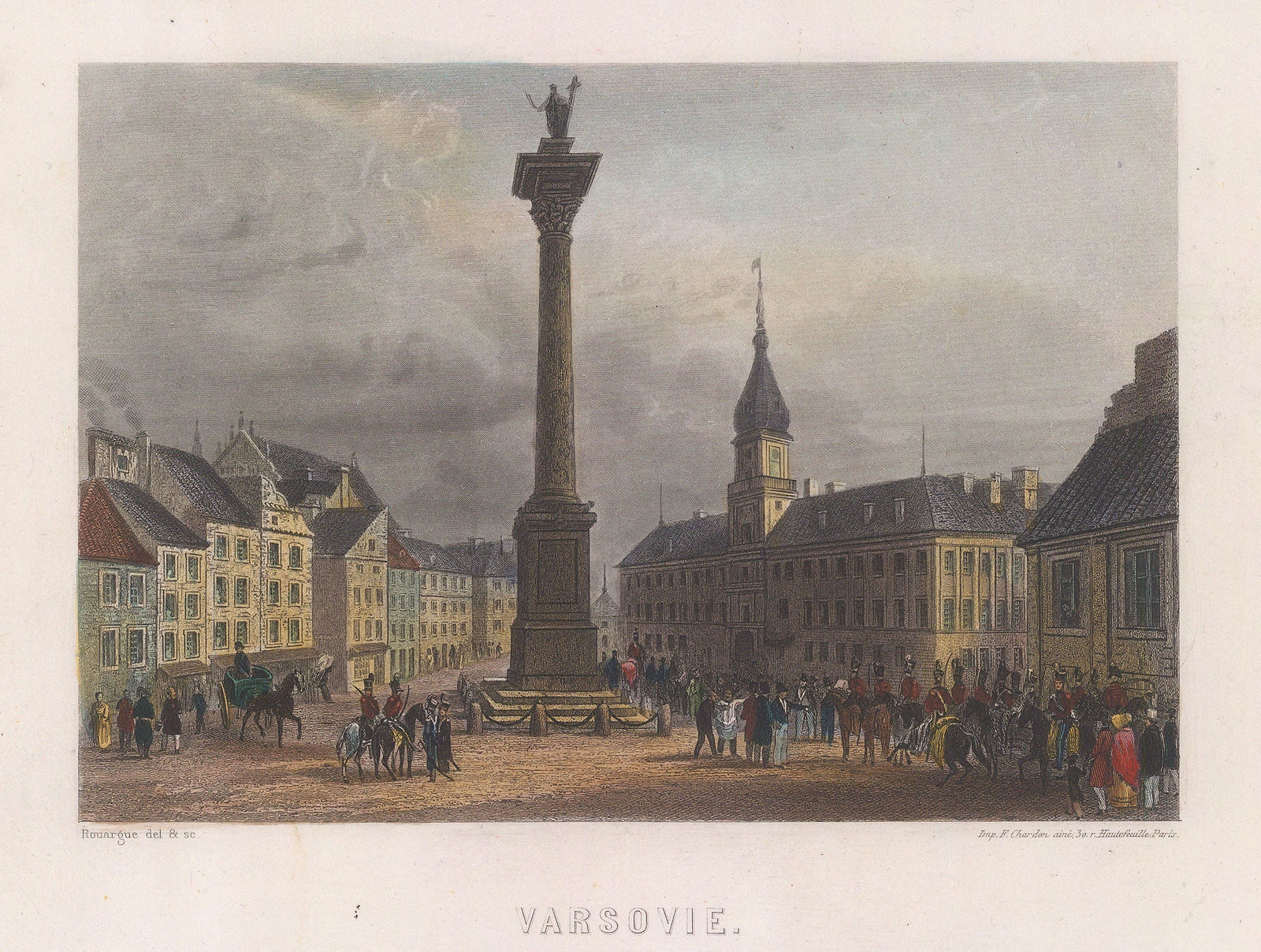 Conrad Malte-Brun, Poland - Warsaw, Castle Square, 1855