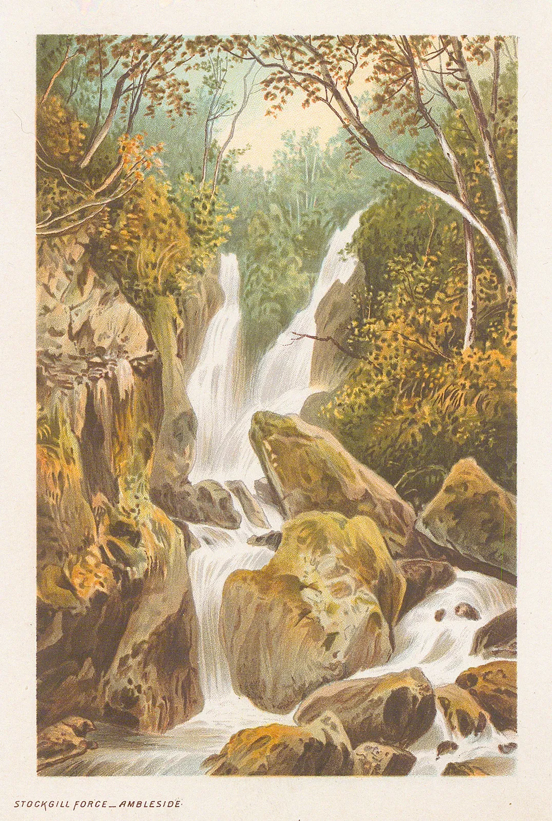 Thomas Nelson, Lake District - Stockgill Force, 1889