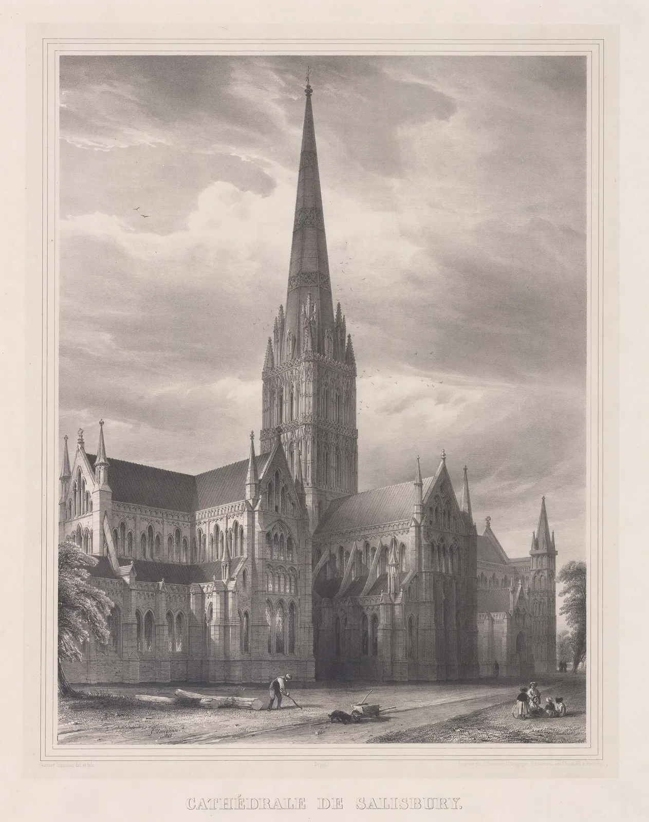 Gustave Simonau, Salisbury Cathedral, 1843