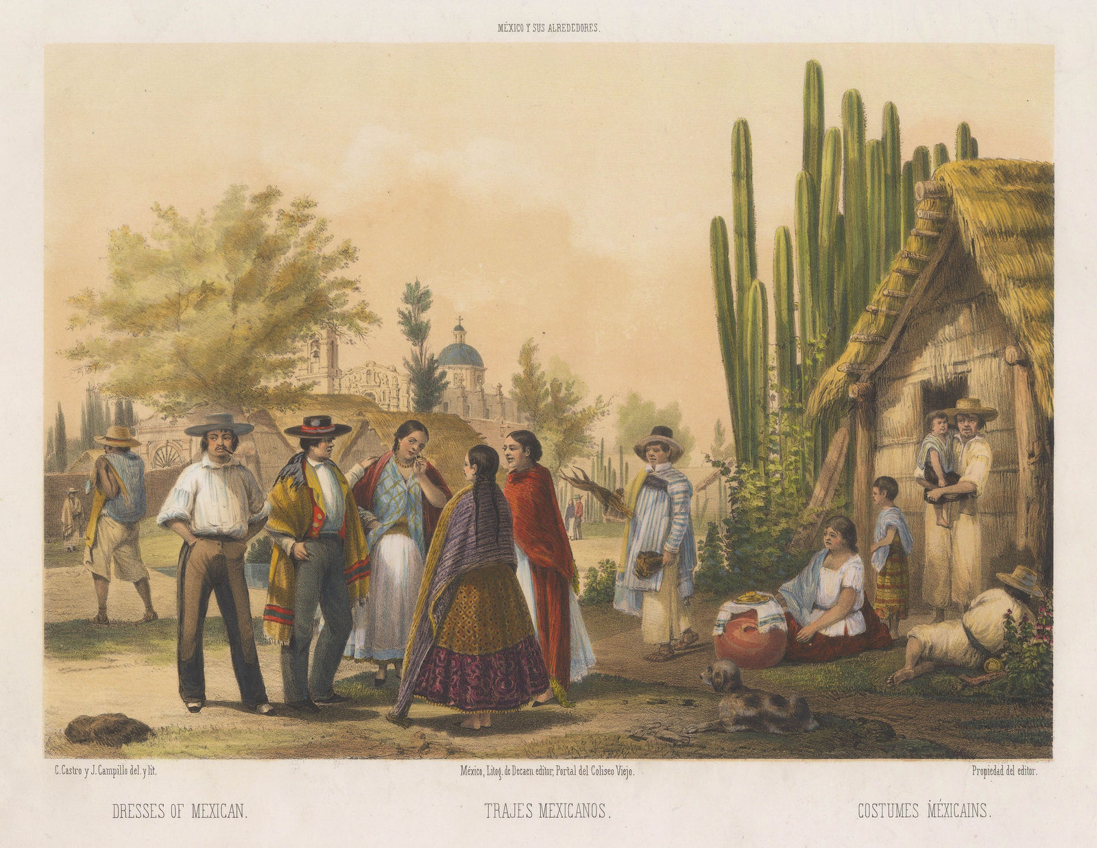 Casimiro Castro, Mexico - Mexico City , Trajes Mexicanos, 1857