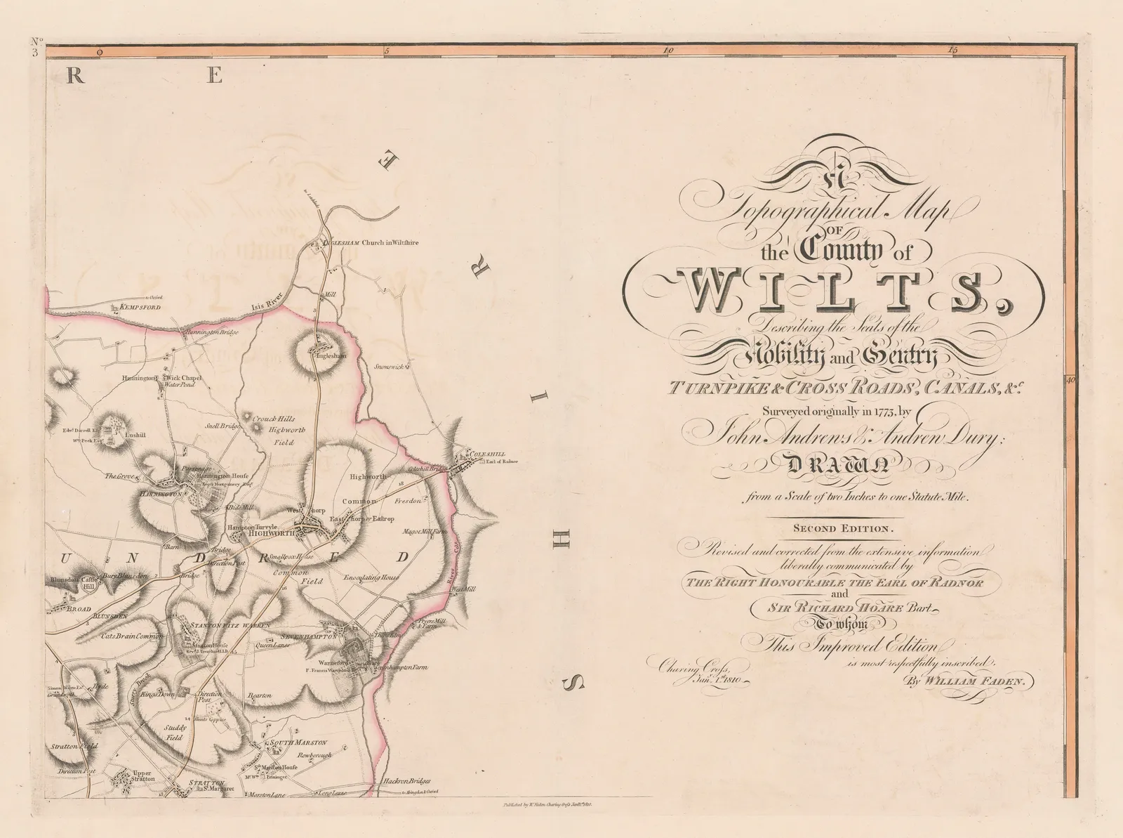 John Andrews & Andrew Dury, A Topographical Map of the County of Wiltshire, 1810