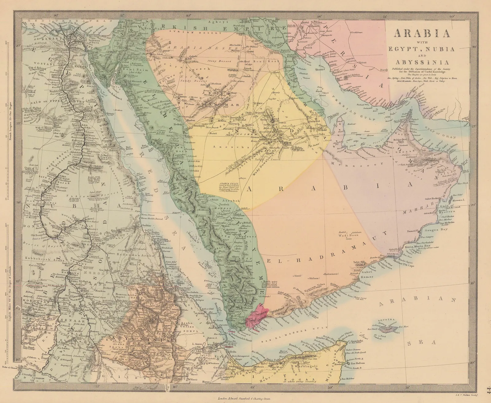 Society for the Diffusion of Useful Knowledge (SDUK), Arabia with Egypt, Nubia and Abyssinia, 1875