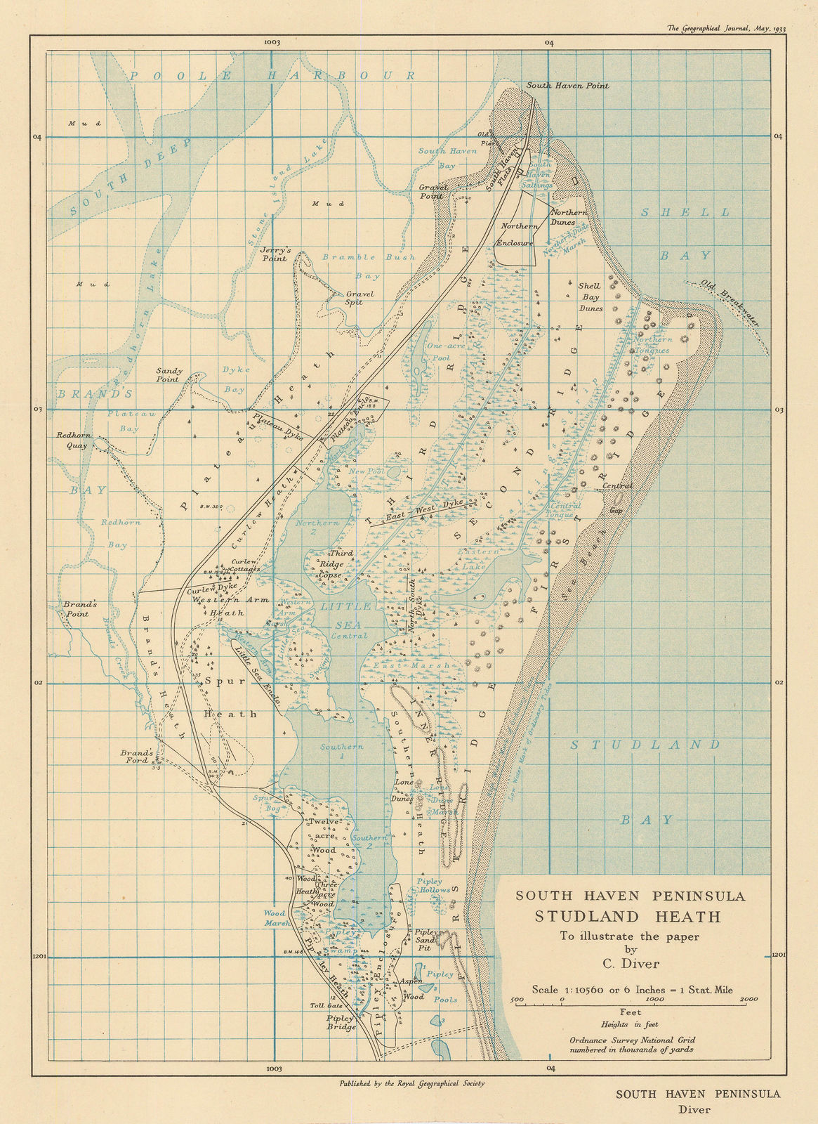 Royal Geographical Society (RGS), South Haven Peninsula : Studland Heath, 1933