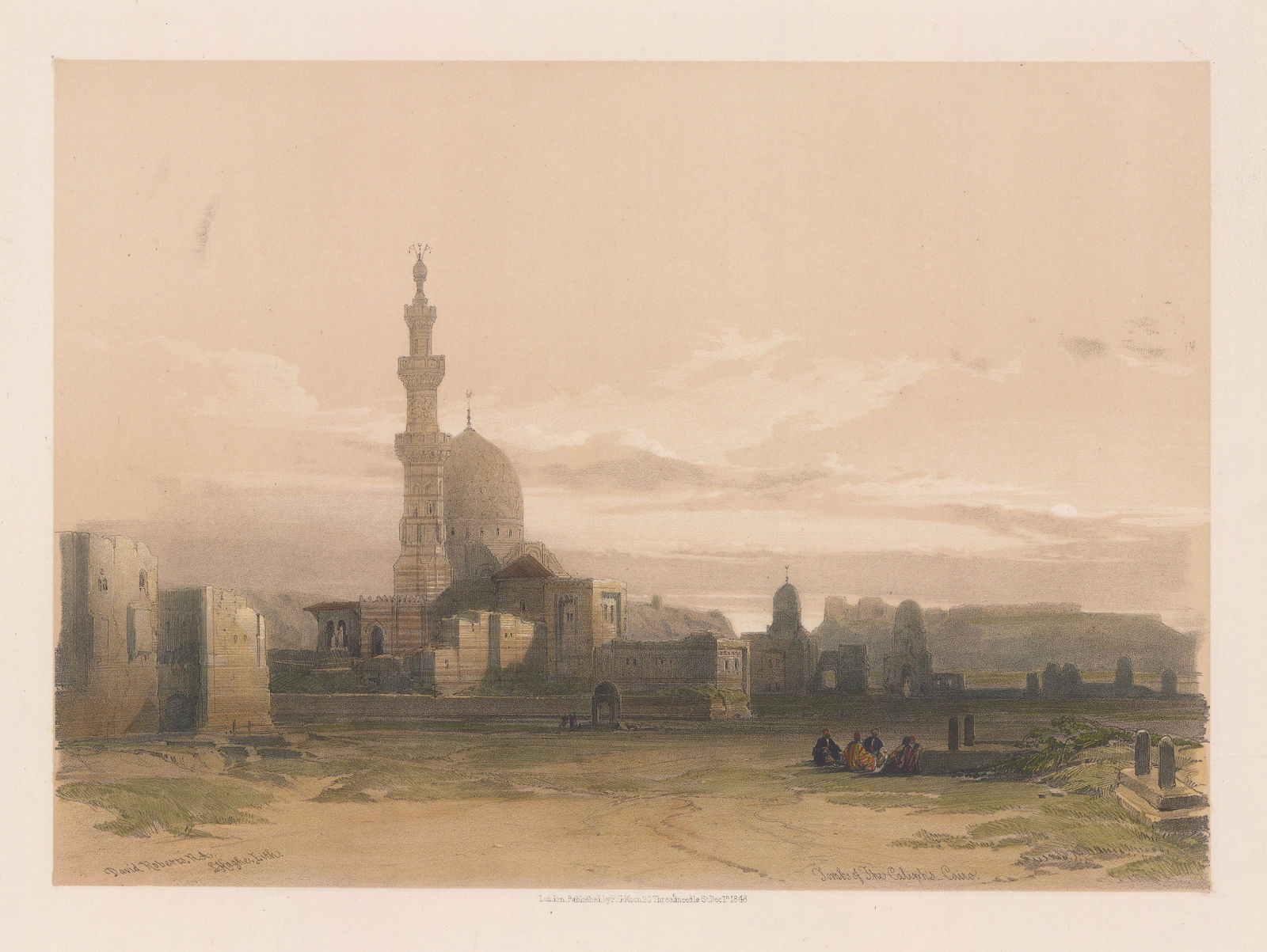 David Roberts, Egypt - Cairo, Tombs of the Caliphs, 1848