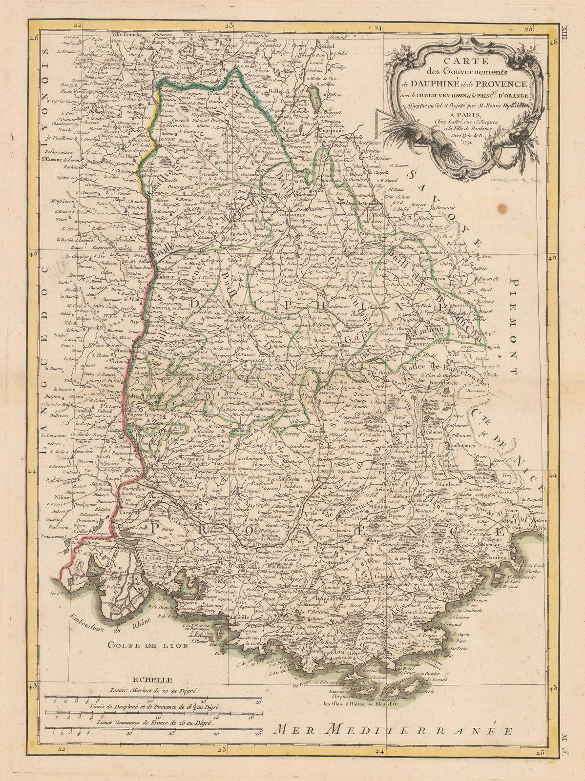Rigobert Bonne, Isère, Drôme and Hautes-Alpes, 1771