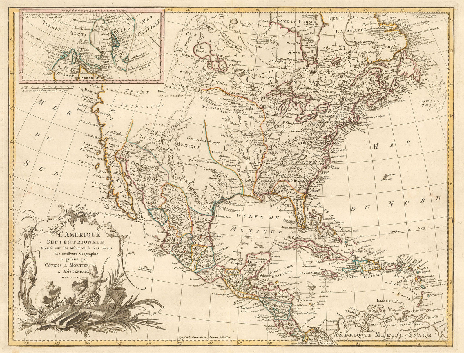 Covens (Jean) & Mortier (Cornelius), L'Amerique Septentrionale, 1757