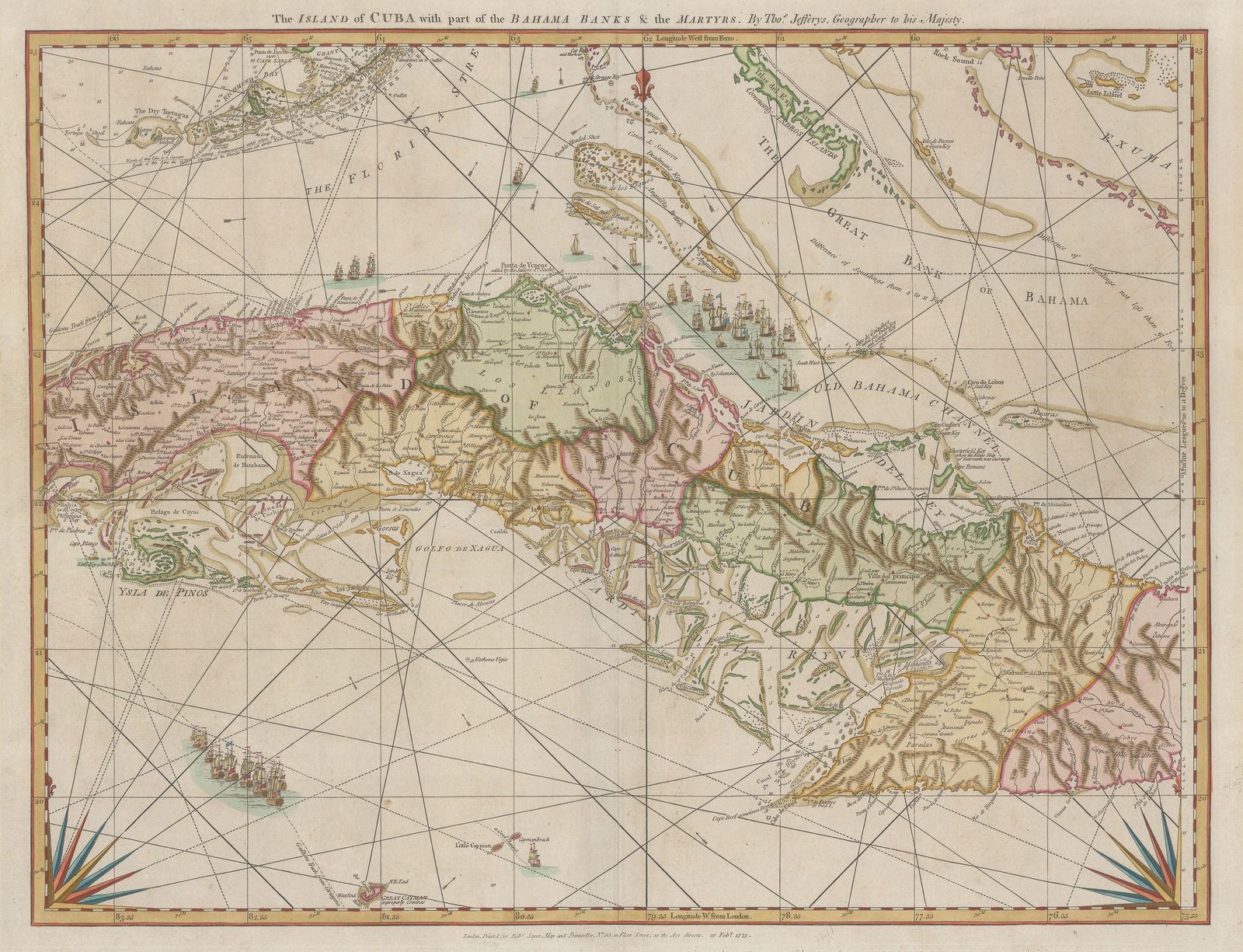 Thomas Jefferys, Cuba and the Bahama Banks, 1775