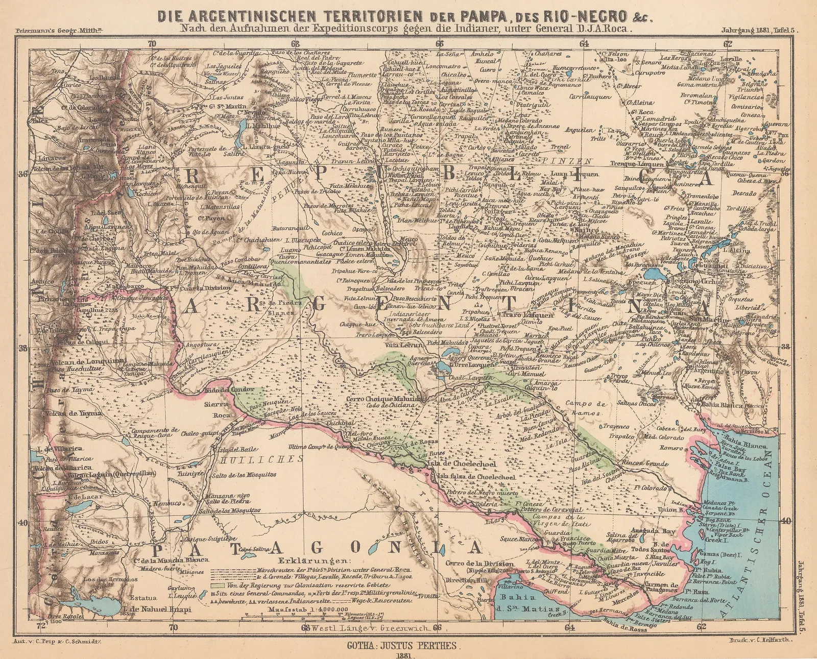 Justus Perthes, The Conquest of the Desert Campaigns, 1881