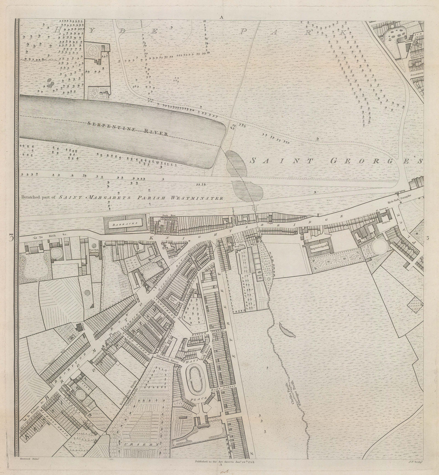 Richard Horwood, Knightsbridge, 1794