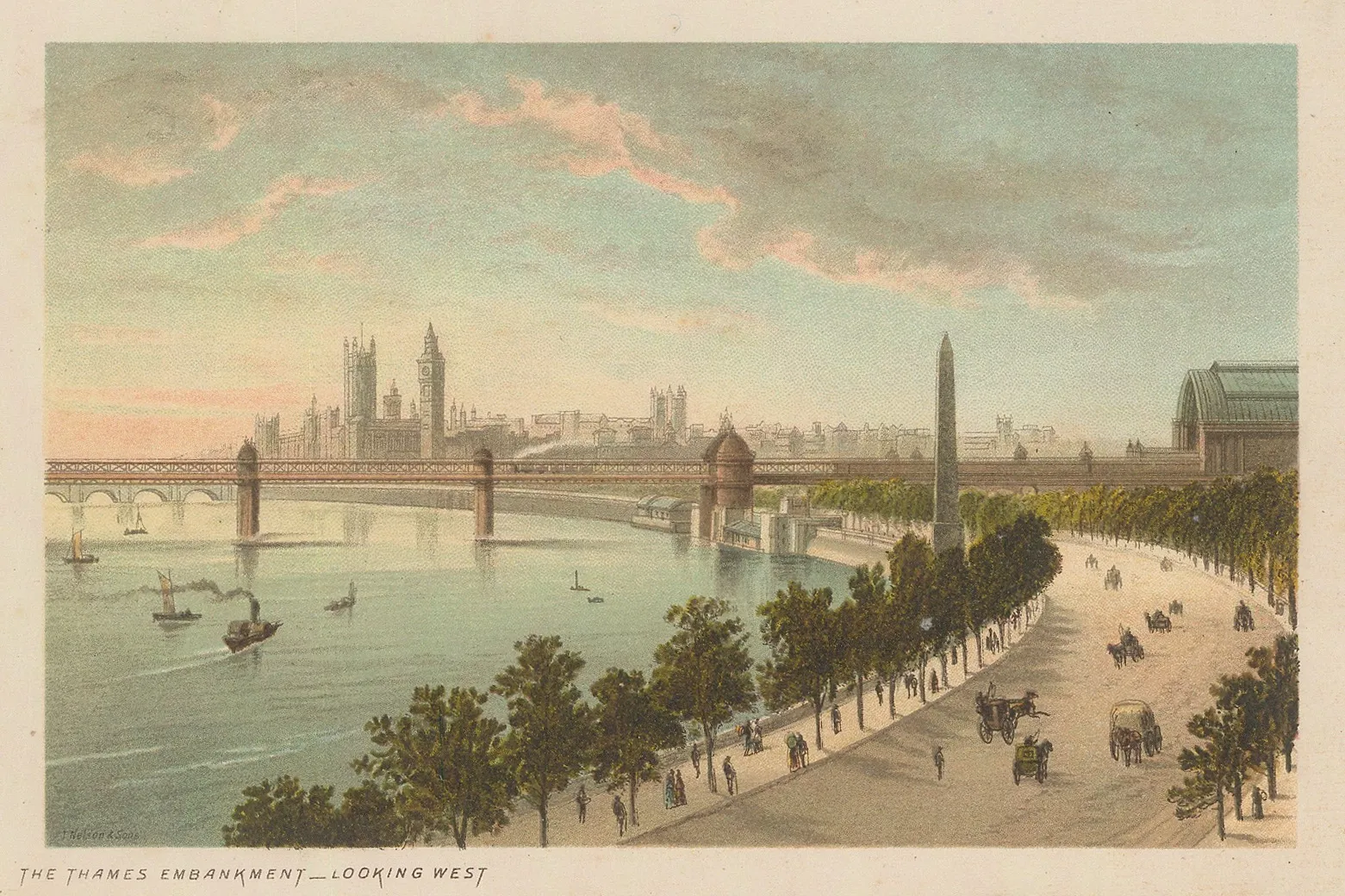 Thomas Nelson, London - Thames Embankment, 1889
