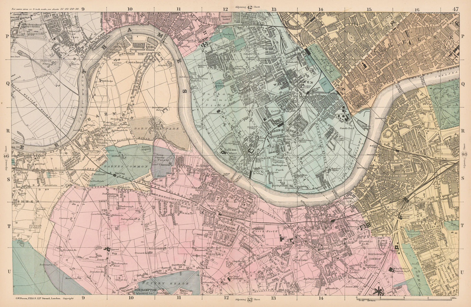 George W. Bacon, Fulham, Barnes, Putney, Wandsworth, 1886