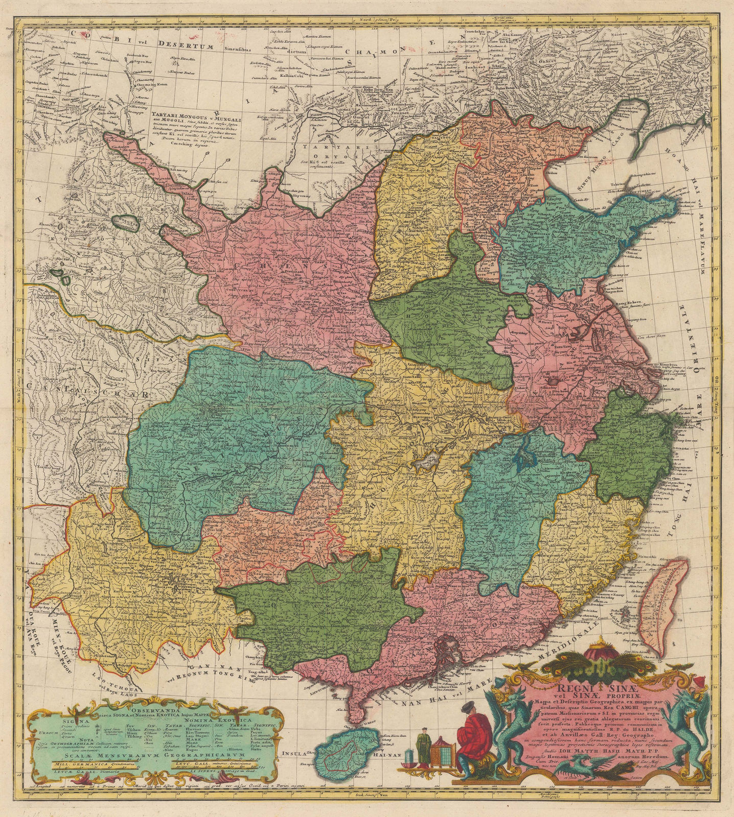 Homann Heirs, Kingdom of China divided into provinces, 1740 c.