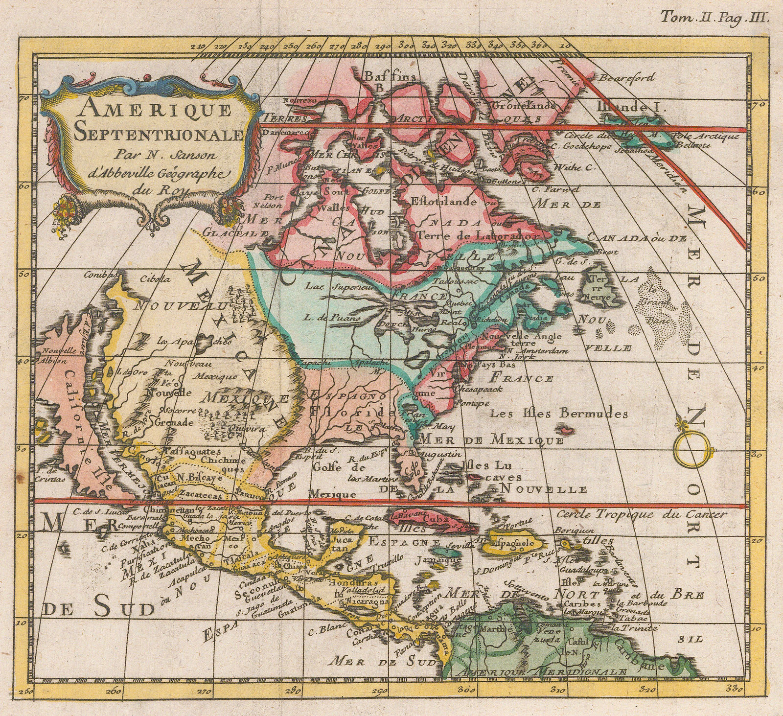 Nicolas & Guillaume Sanson, Amerique Septentrionale, 1700 c.