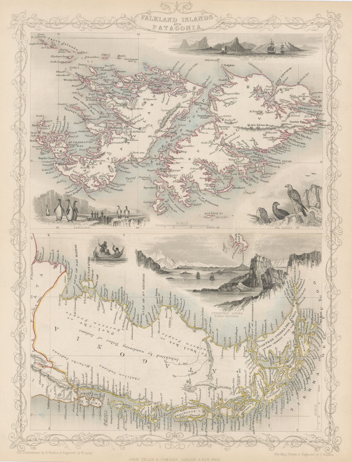 John Tallis, Falkland Islands and Patagonia, 1851